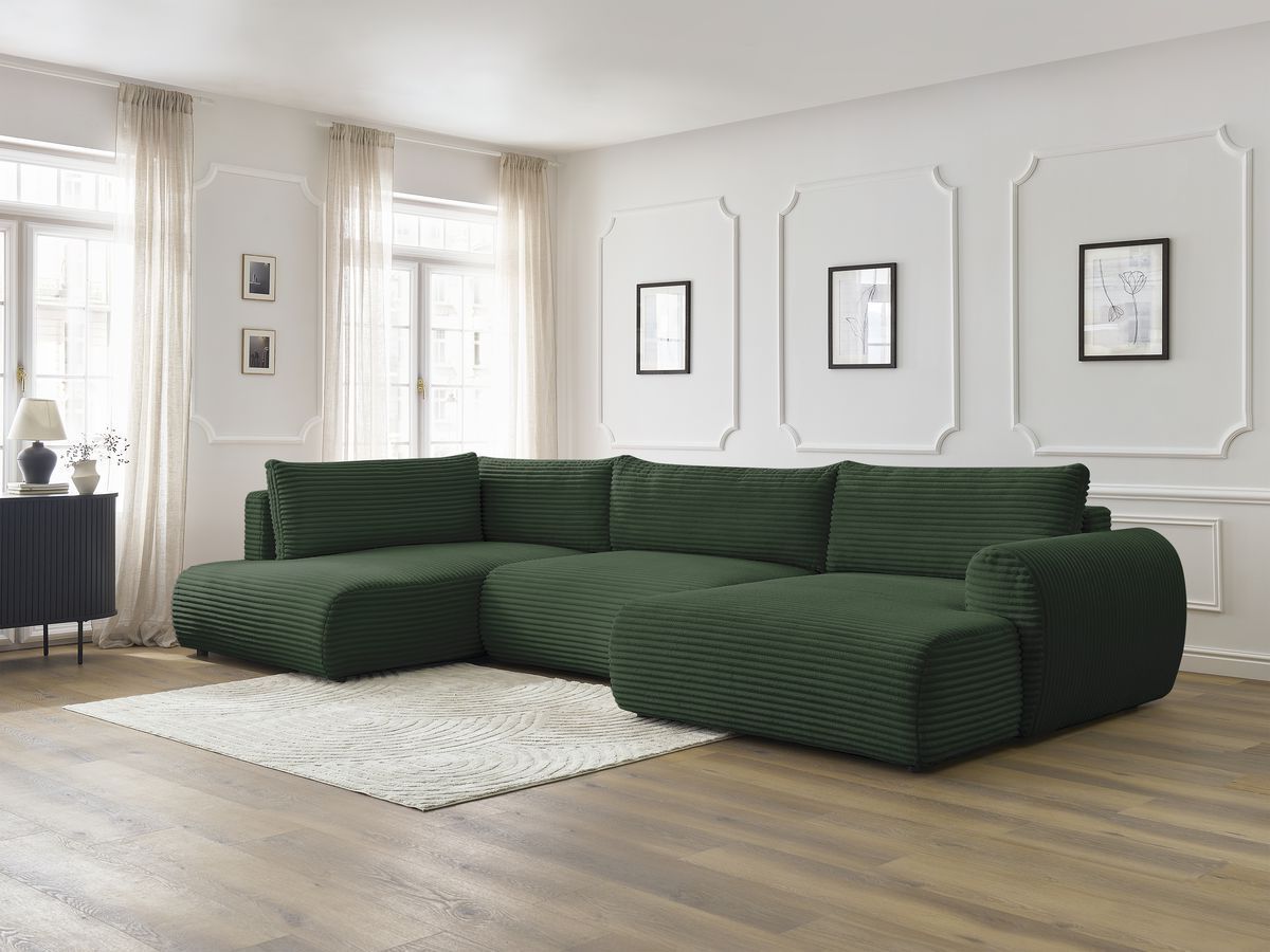 Bobochic Lucien Wohnlandschaft Breitcord weich Grün Ecke rechts