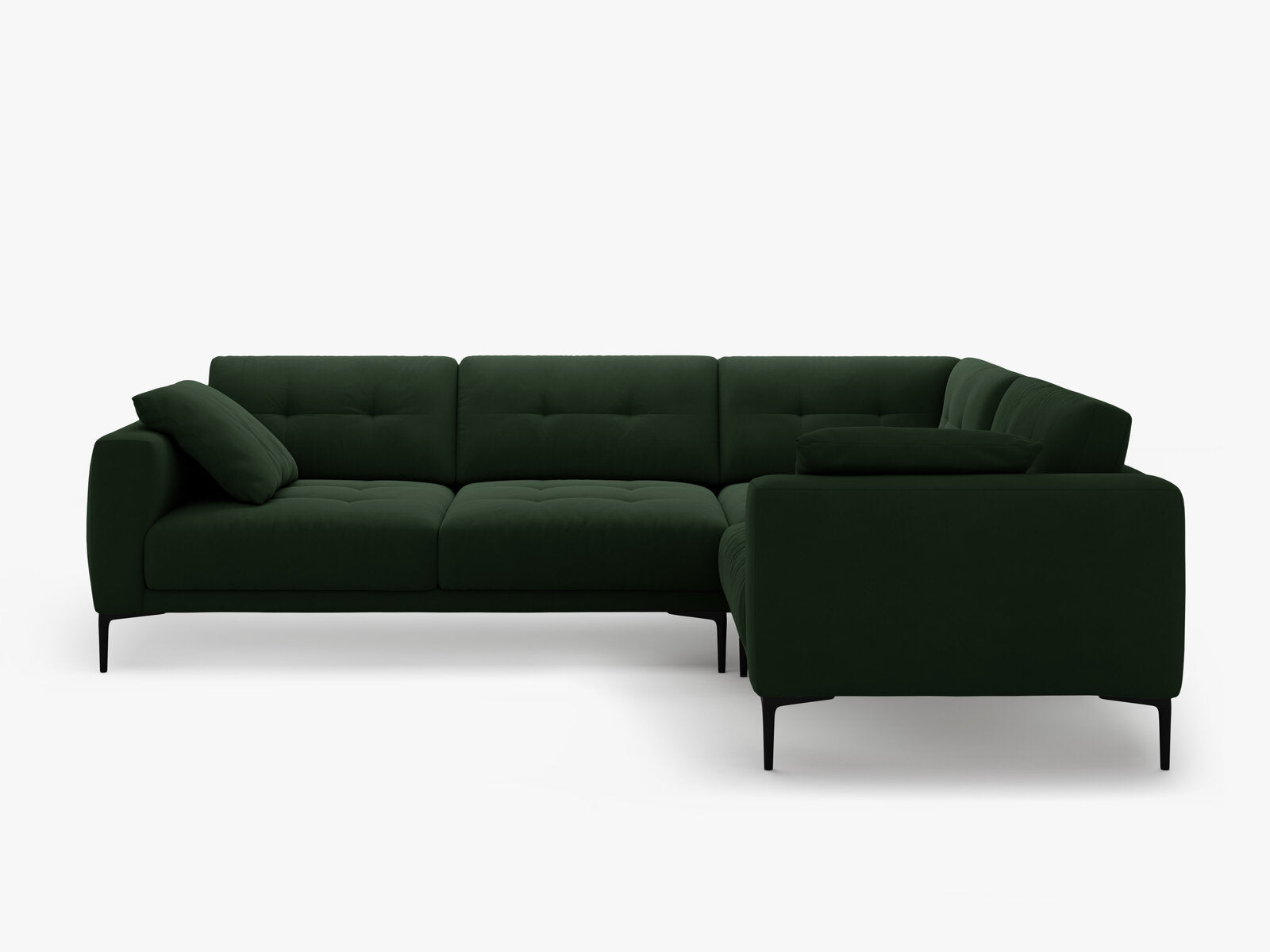 Micadoni Ecksofa Bemy 4-Sitzer Rechts Samt Flaschengrün