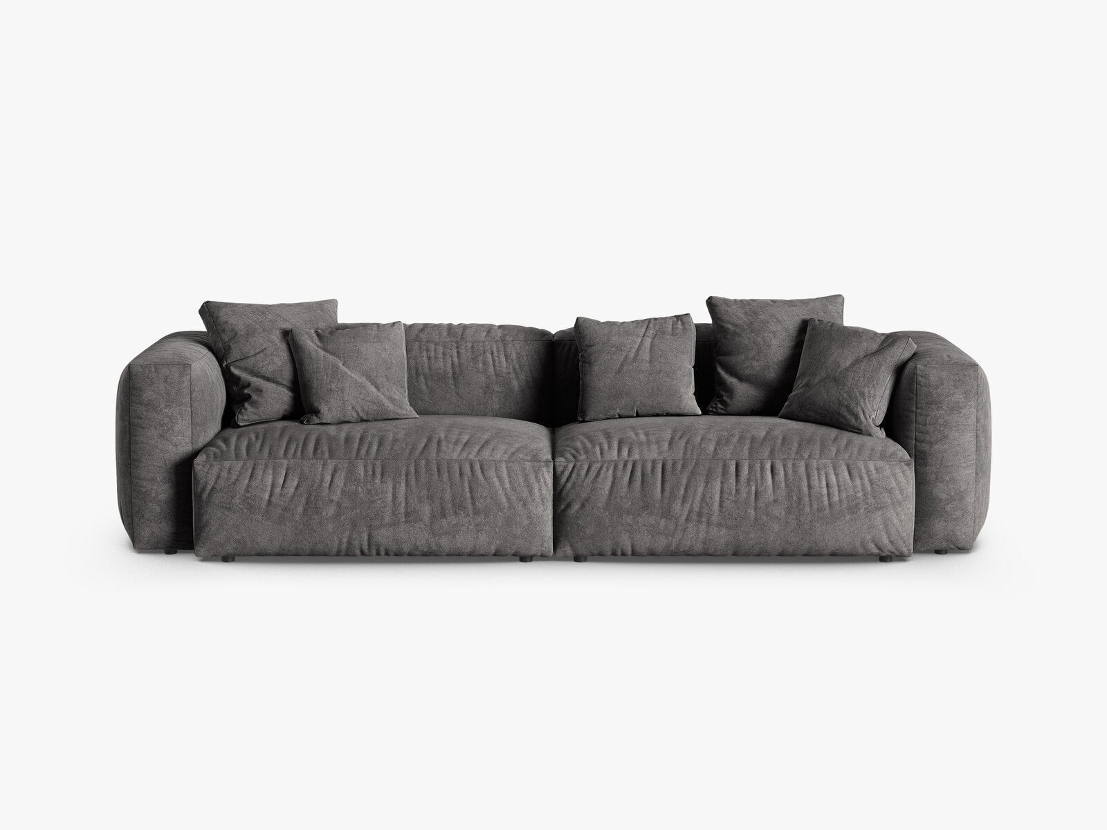 Micadoni Sofa Martina 4-Sitzer 90cm Sitztiefe Samt Vogue Grau