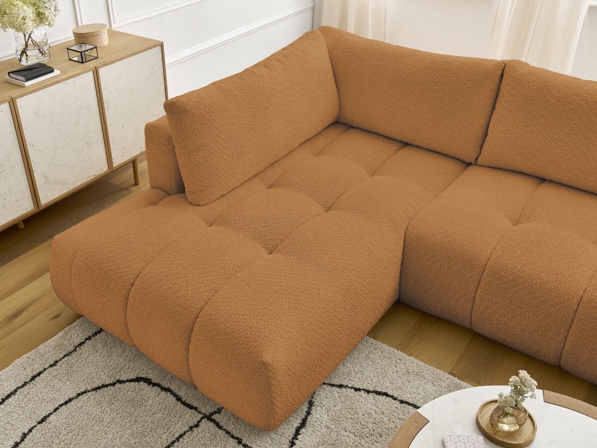 Bobochic Fuji Wohnlandschaft Bouclé-Stoff Gelb Ecke rechts