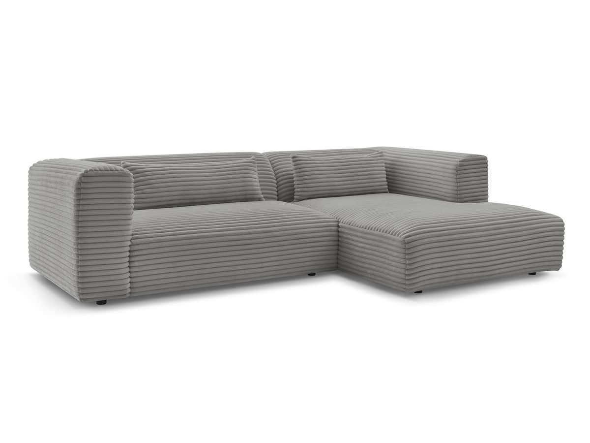 Bobochic Harry Ecksofa Breitcord weich Dunkelgrau Ecke rechts