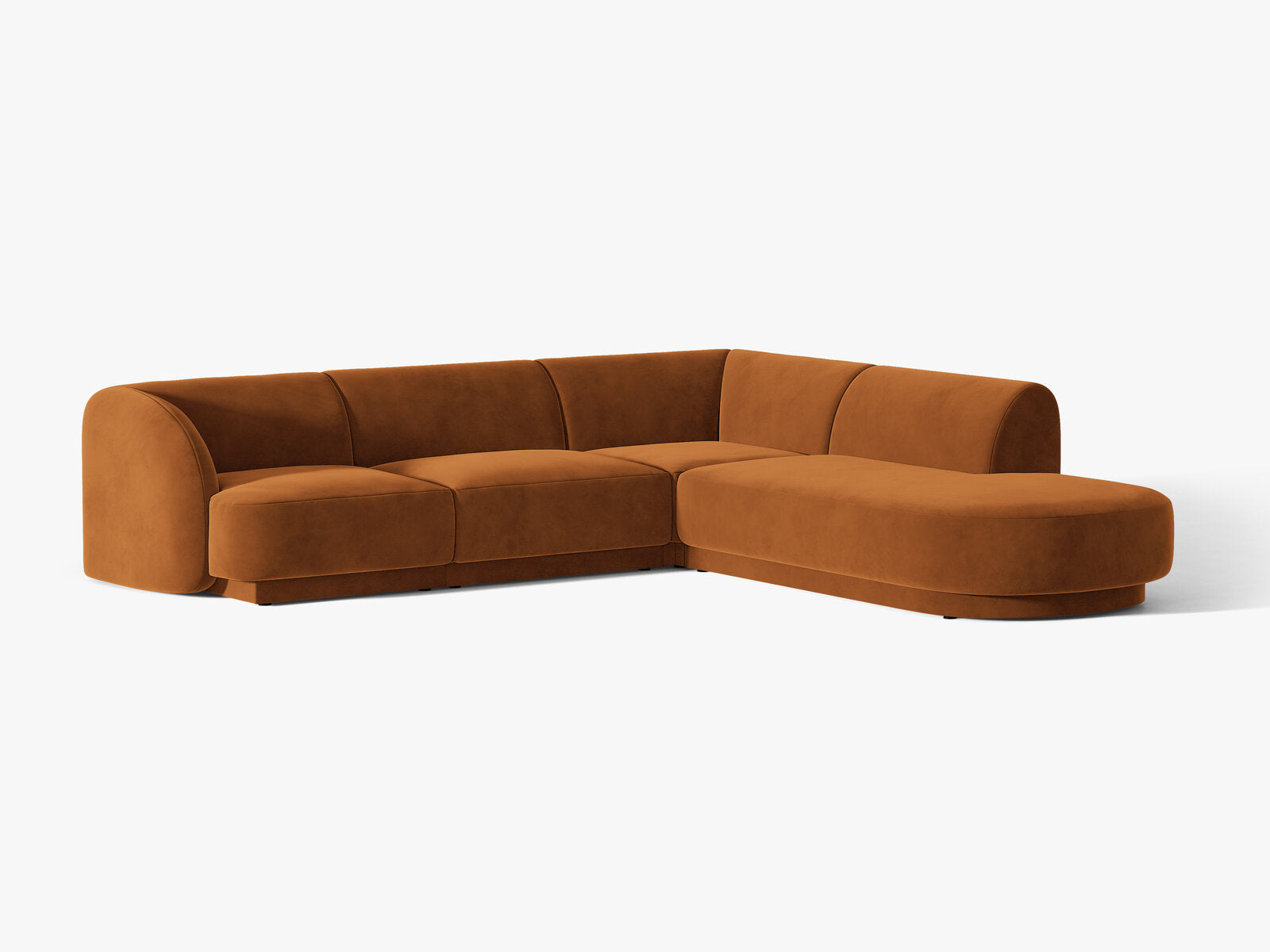 Micadoni Ecksofa Miley 6-Sitzer Rechts Samt Bluvel Terrakotta