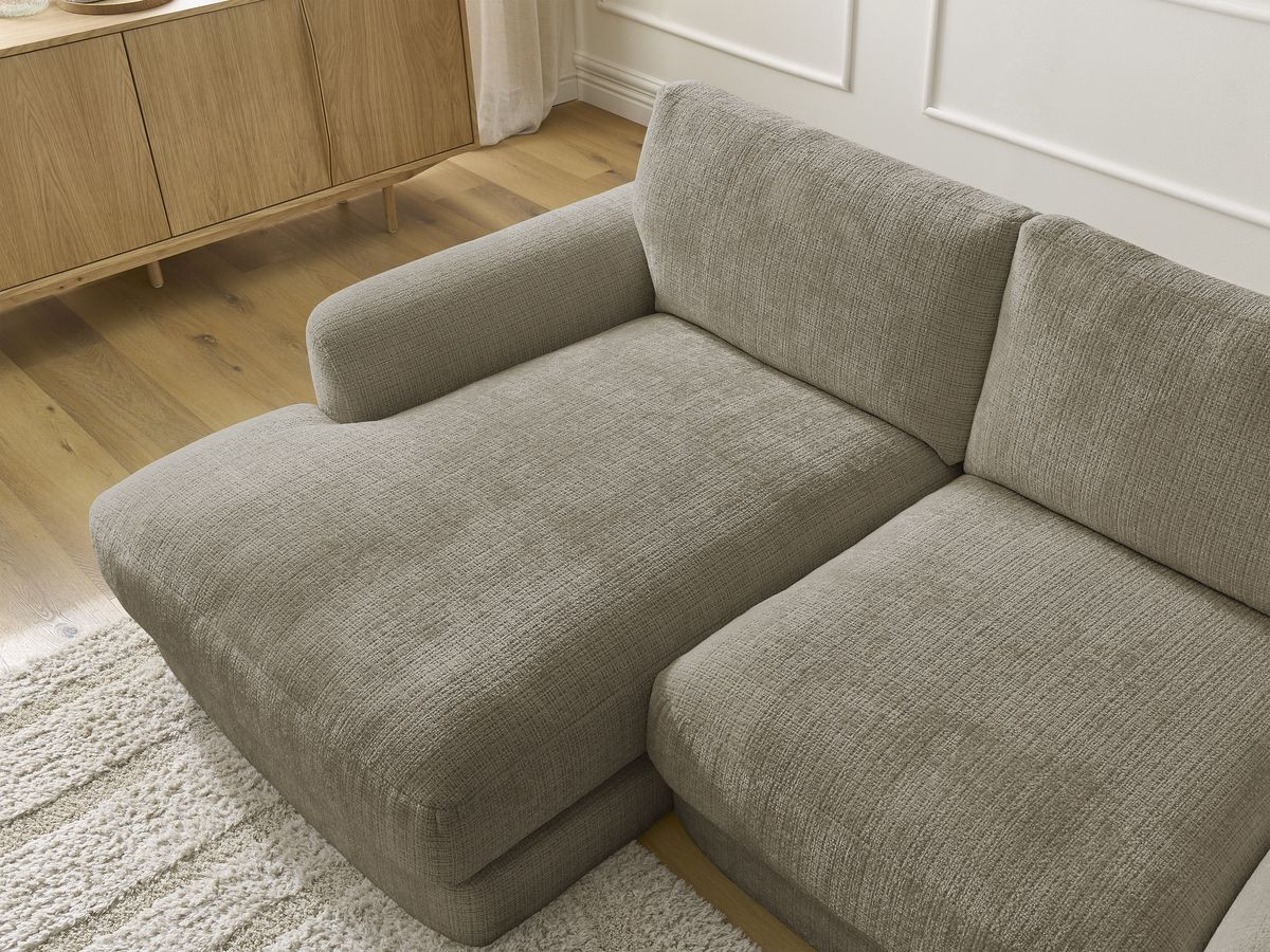 Bobochic Leonore Ecksofa Strukturstoff Taupe Ecke links