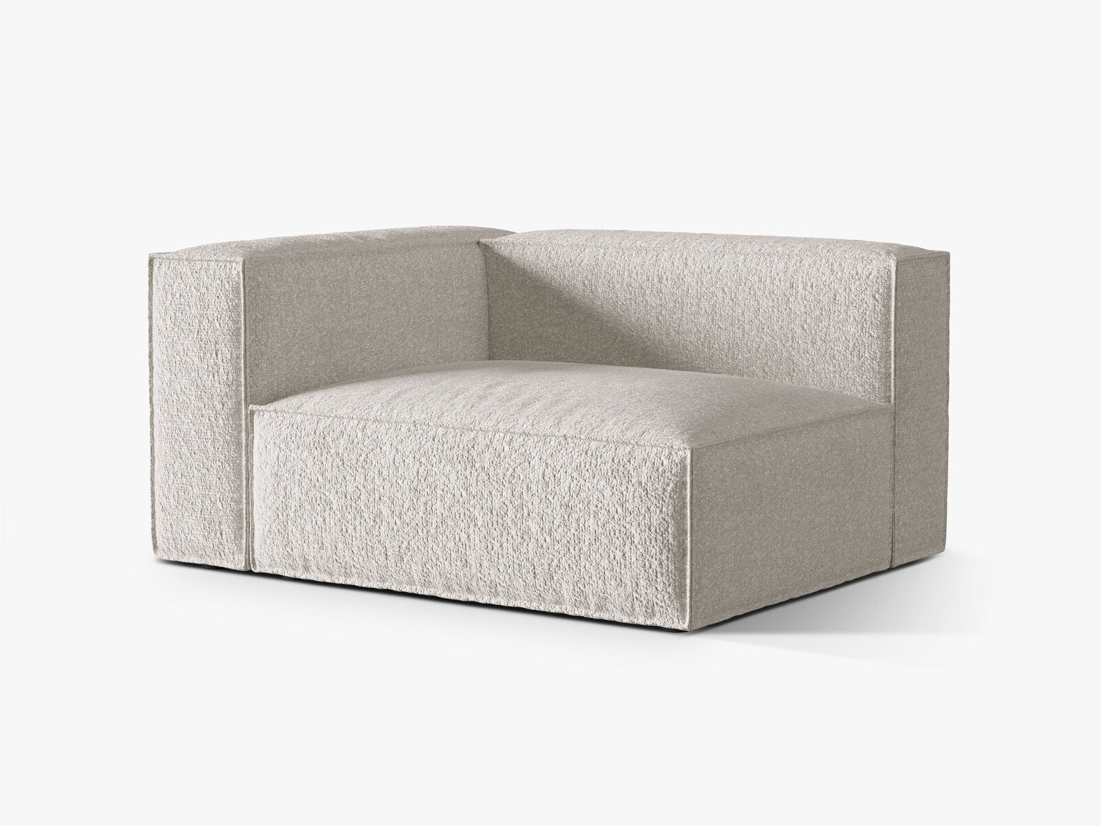 Micadoni Eckmodul Nuria 2-Sitzer Links Boucle Grau Beige Melange