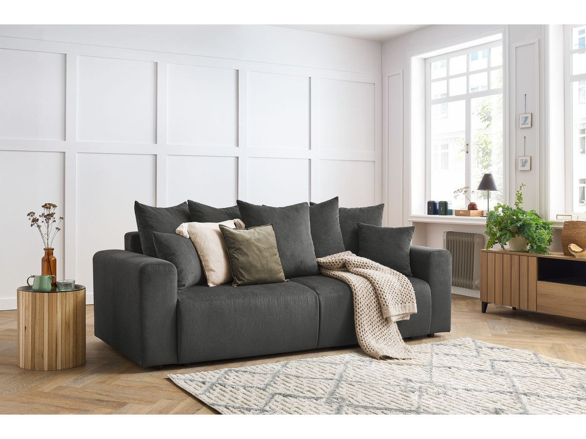 Bobochic Envy Sofa 3-Sitzer Cordsamt Dunkelgrau