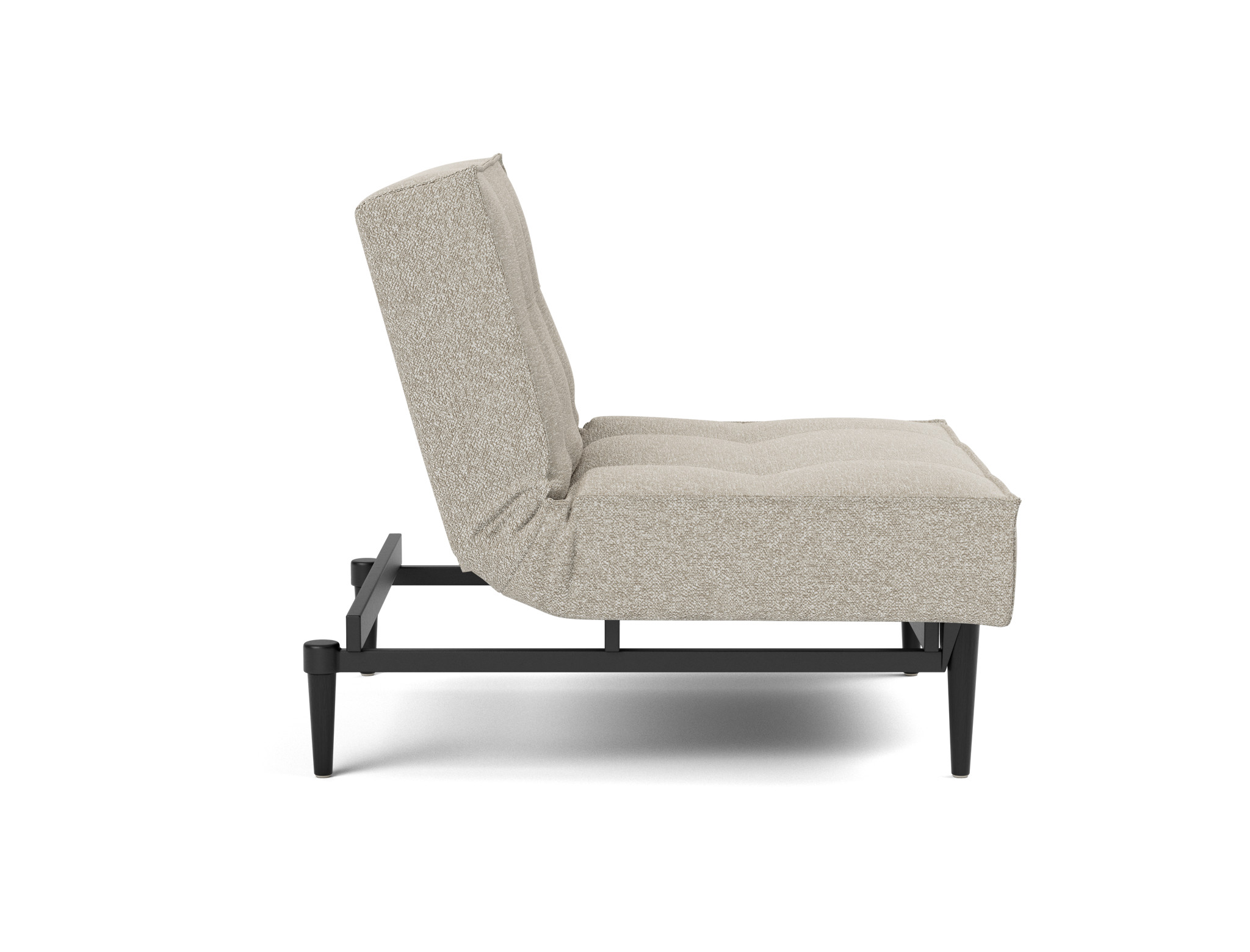 Sessel Splitback Boucle Skandi 539-Beige Beine Styletto Eiche schwarz