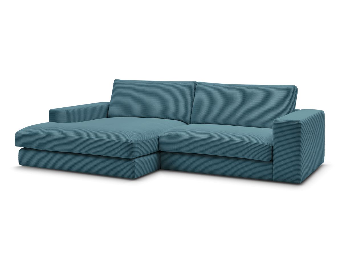 Bobochic Leonard Ecksofa 274 × 159 cm Cordsamt Hellblau Ecke links