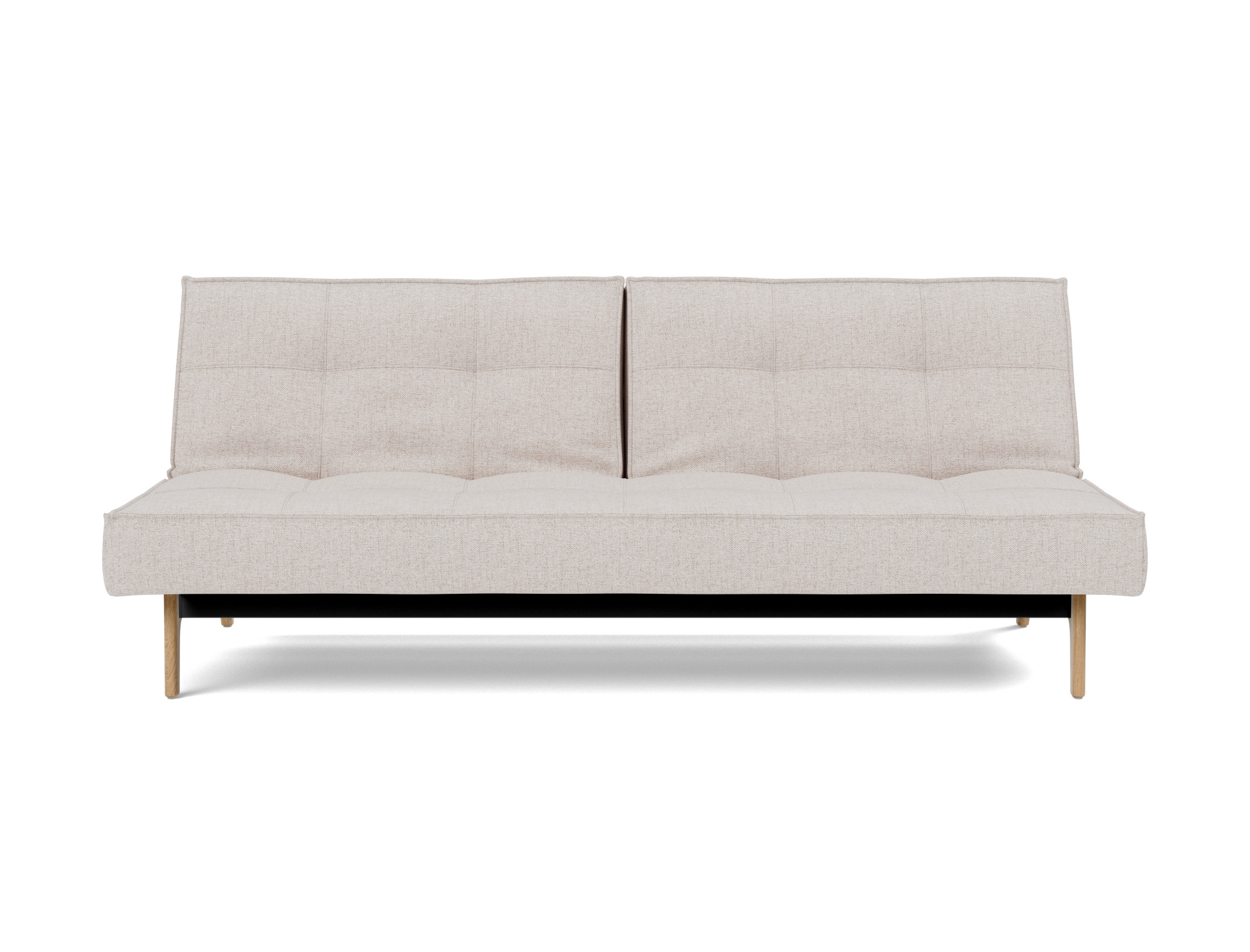 Schlafsofa Splitback Strukturierter Stoff Weda 300-Weda-Sand Beine Eiche