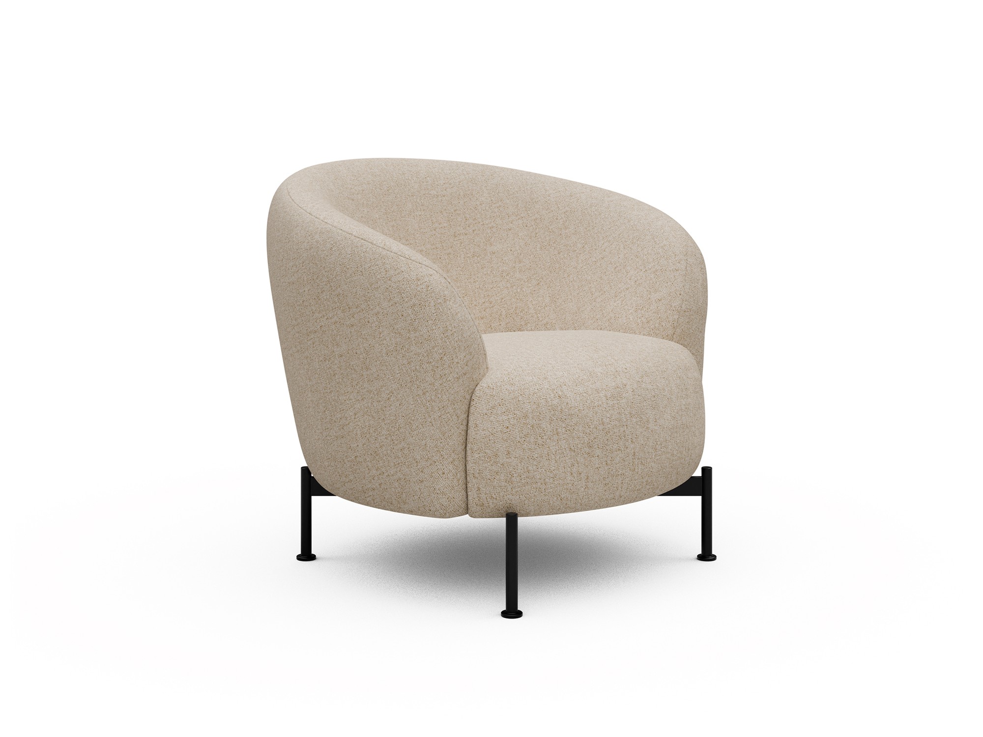 Sessel Ronda X-Metallgestell Schwarz Strukturierter Stoff Casone 496-Natural-Beige
