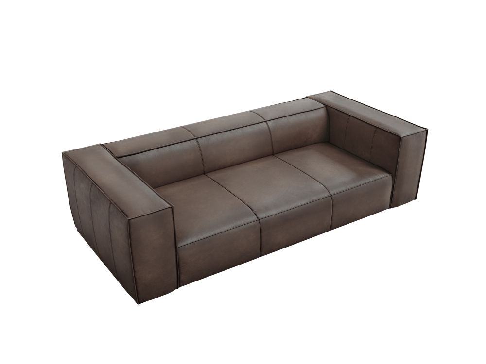 Cosmopolitan Design Sofa Turin 3-Sitzer Leder Granada Graubraun