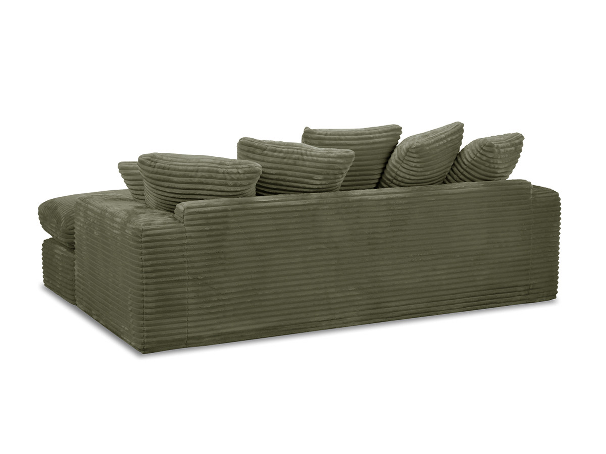 Bobochic Nevada Sofa 3-Sitzer 226 × 150 cm Breitcord weich Grün