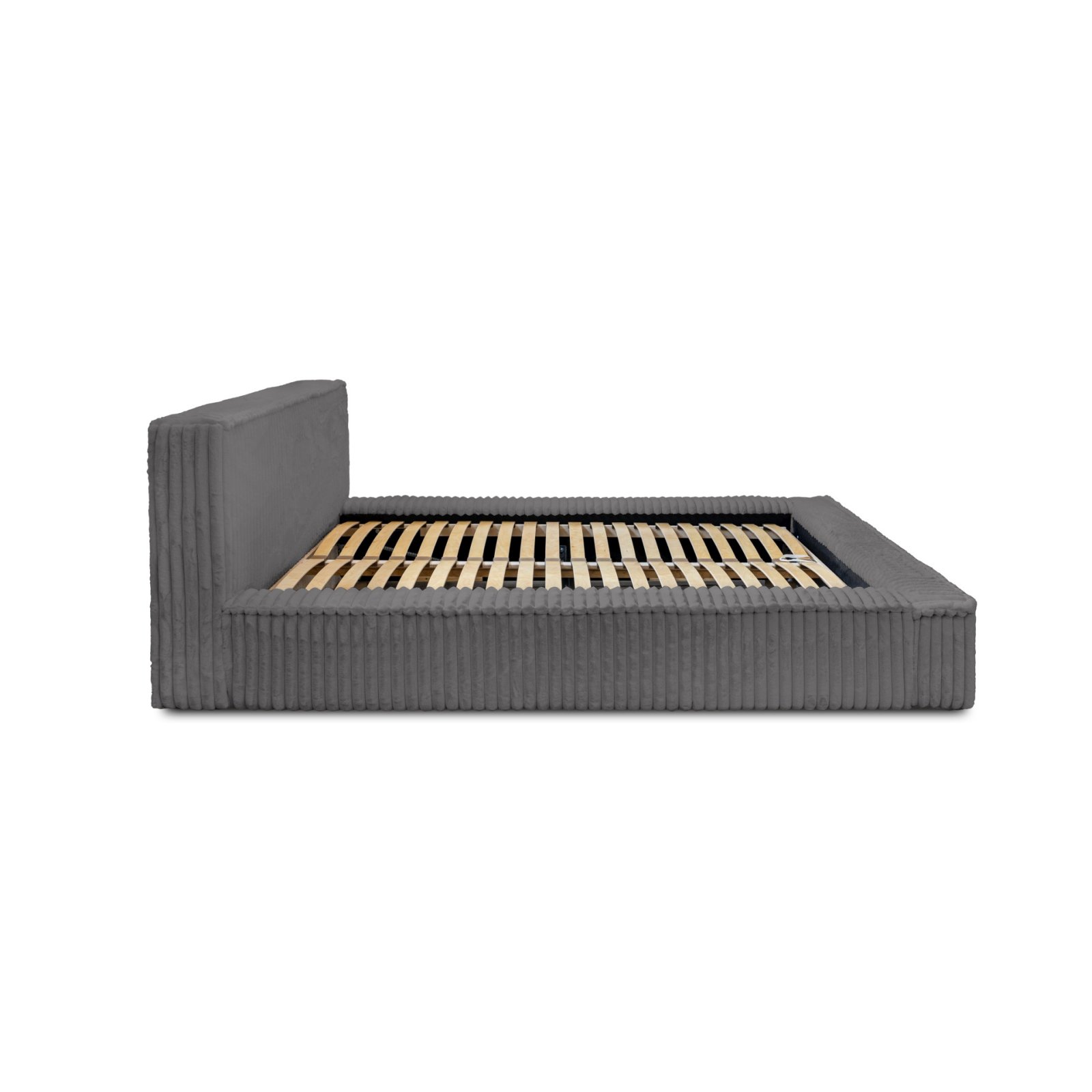 Polsterbett Lento Softcord mit Fellstruktur 140x200 mit Metallrahmen Vito 16