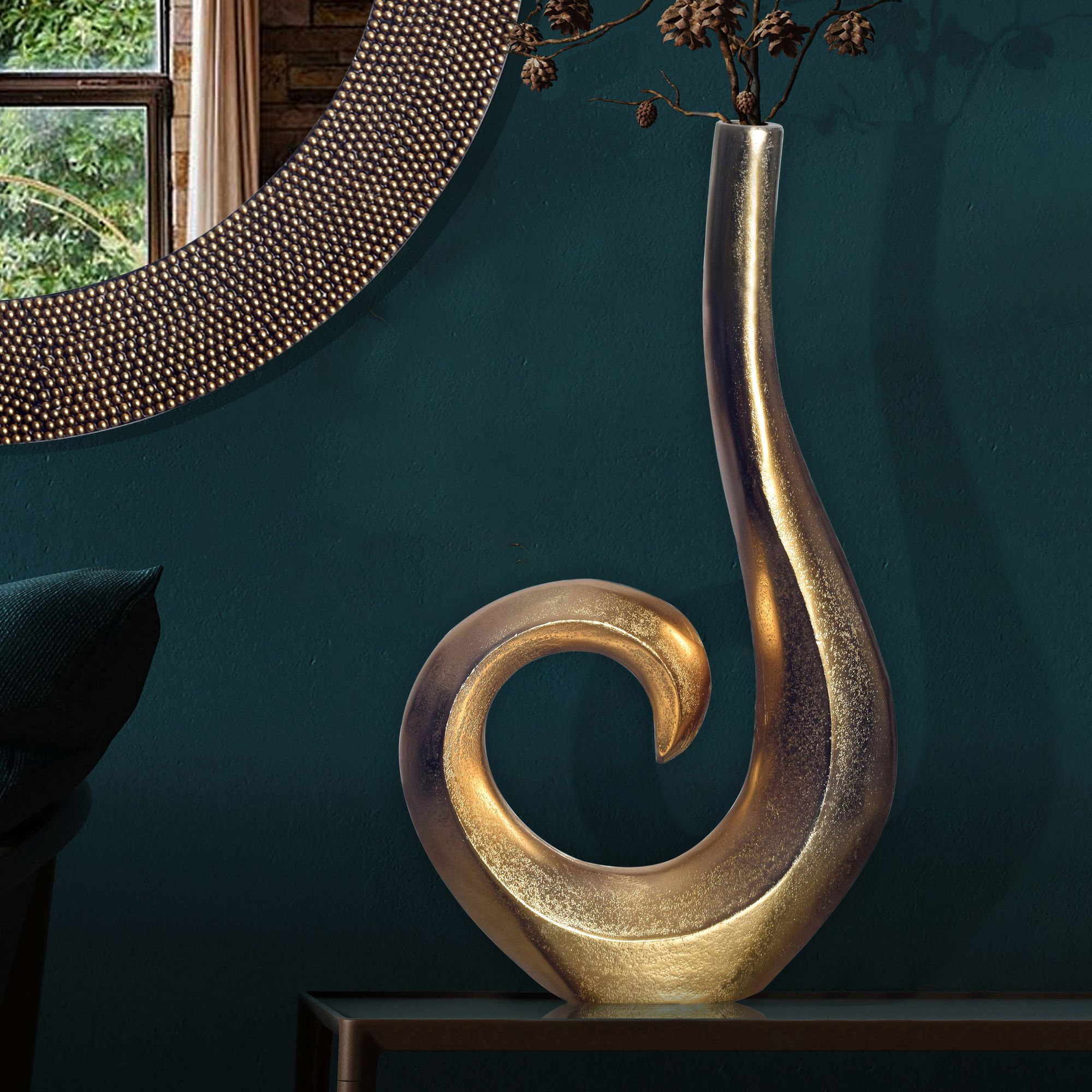 Tischvase Jaeren Aluminium Gold 26 × 8 × 47 cm