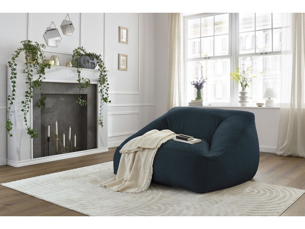 Bobochic Lilibet Pouf Kunstfell Dunkelblau
