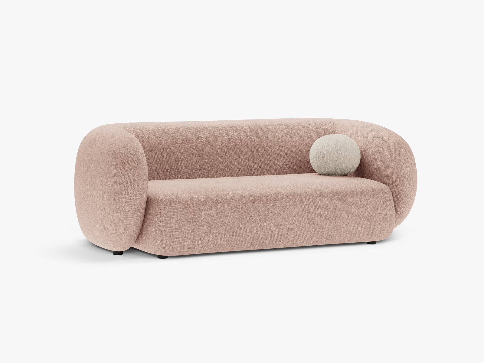 Micadoni Sofa Kate 2-Sitzer Boucle Puderrosa