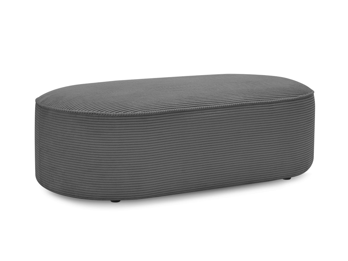 Bobochic Rousseau Pouf Cordsamt Dunkelgrau