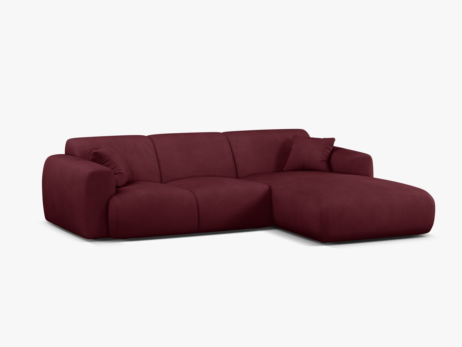 Micadoni Ecksofa Molino 4-Sitzer Rechts Strukturierter Stoff Rebel Bordeaux