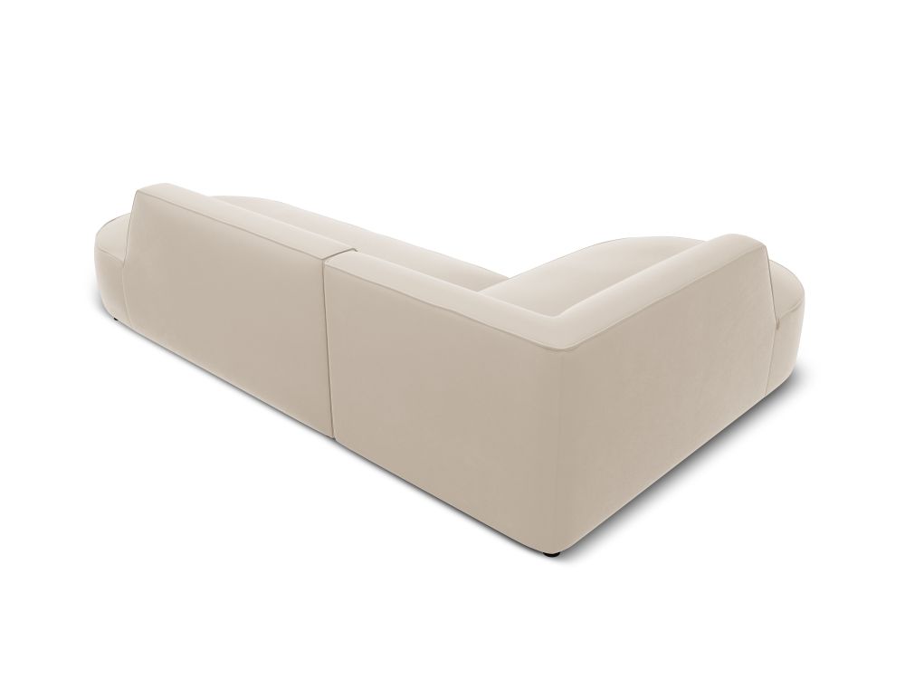 Cosmopolitan Design Ecksofa Siena 4-Sitzer abgerundet offen Samt Salvador Beige Links