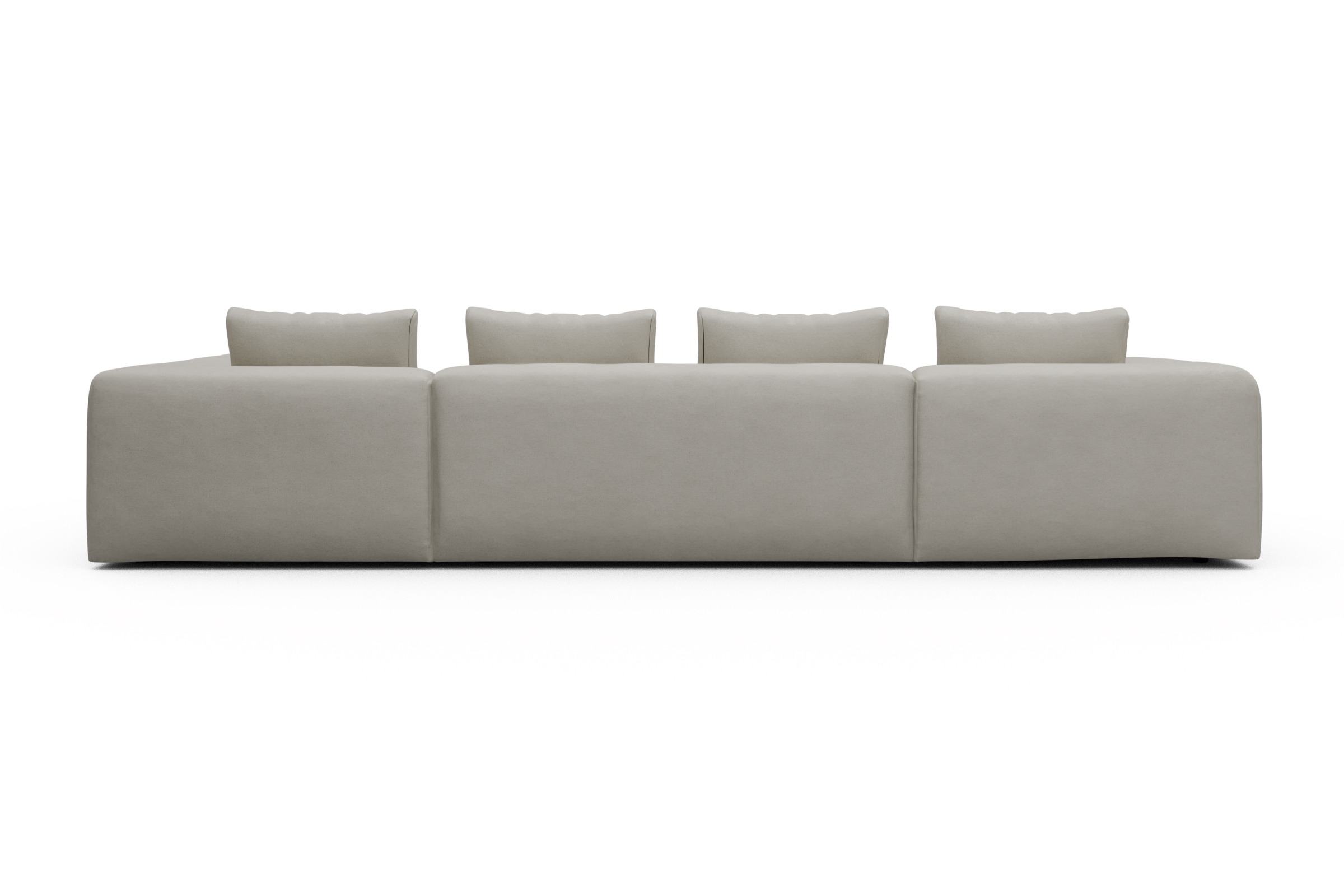 Wohnlandschaft Fred Relax-Ecke rechts mit 2-Sitzer und Chaiselongue links Denari-Clean-Beige