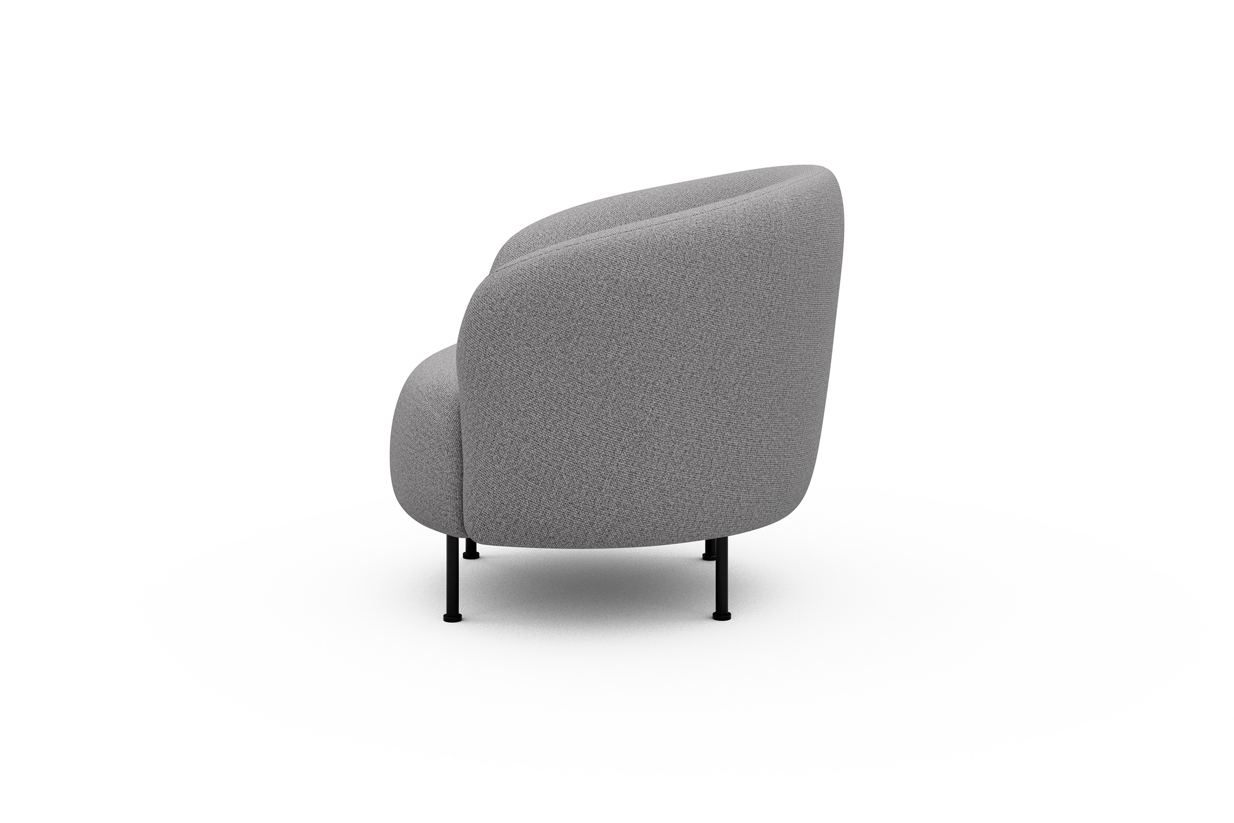 Sessel Ronda Metallbeine Schwarz Sama-Grey