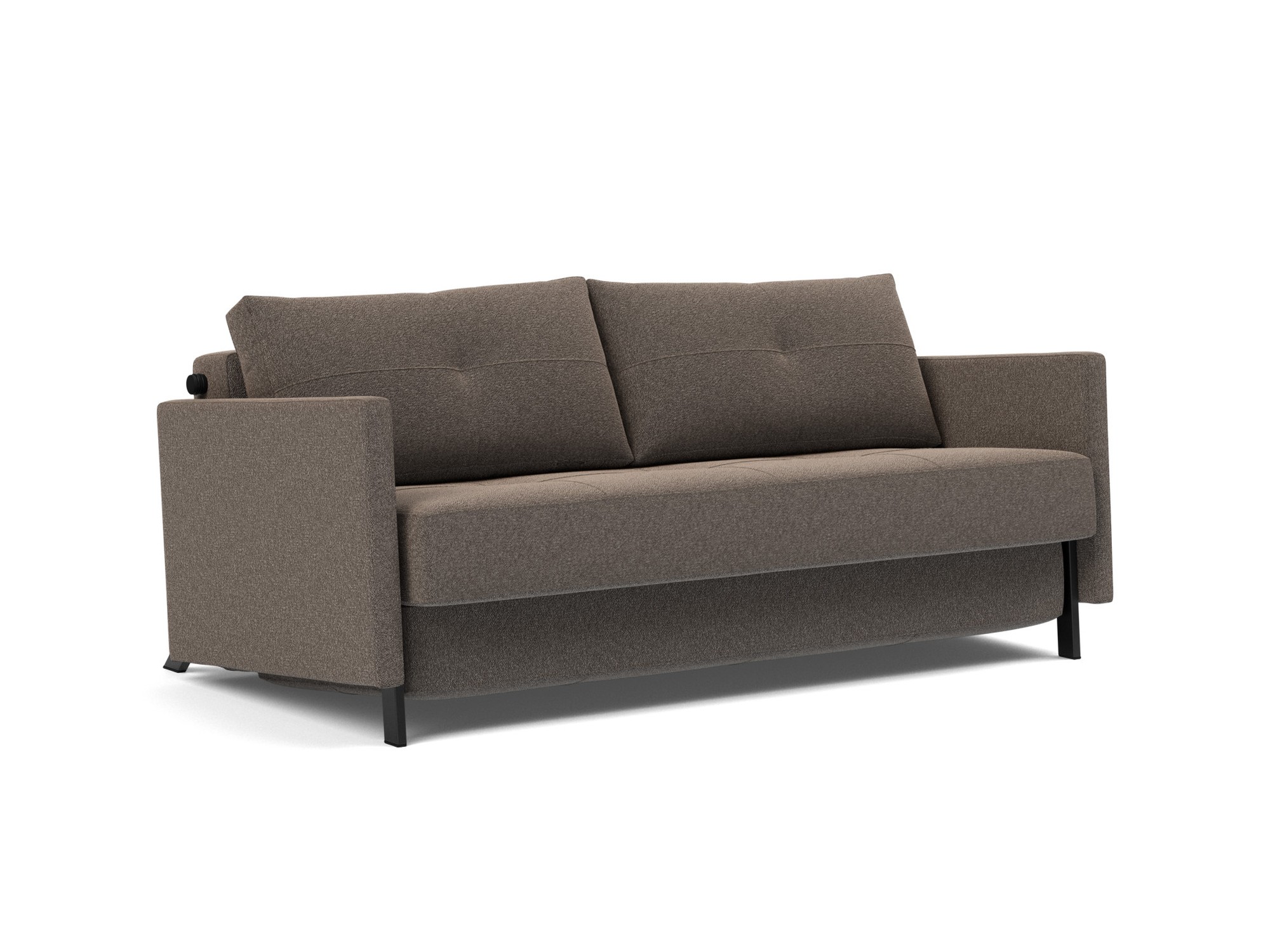 Schlafsofa Cubed mit Armlehnen 160 Boucle Skandi 530-Taupe