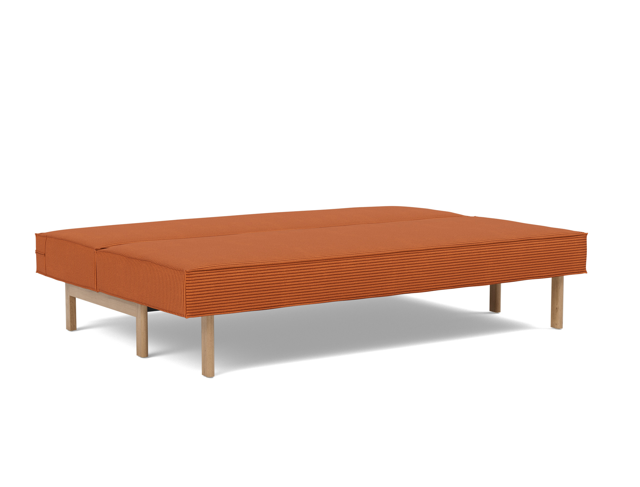 Schlafsofa Sly Kord Corduroy 595-Burnt-Orange Beine Eiche