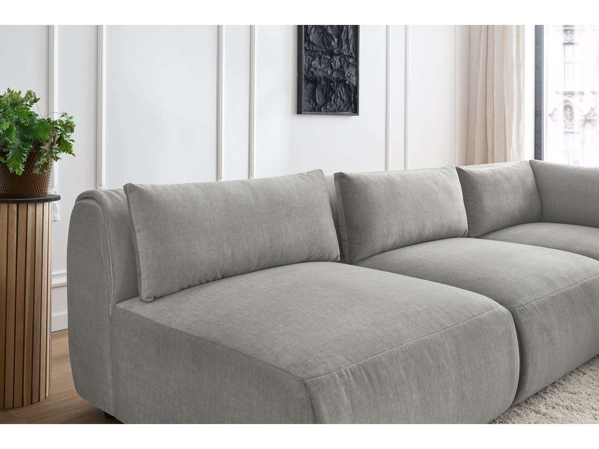 Bobochic Jeanne Ecksofa 299 × 299 cm Samt Hellgrau