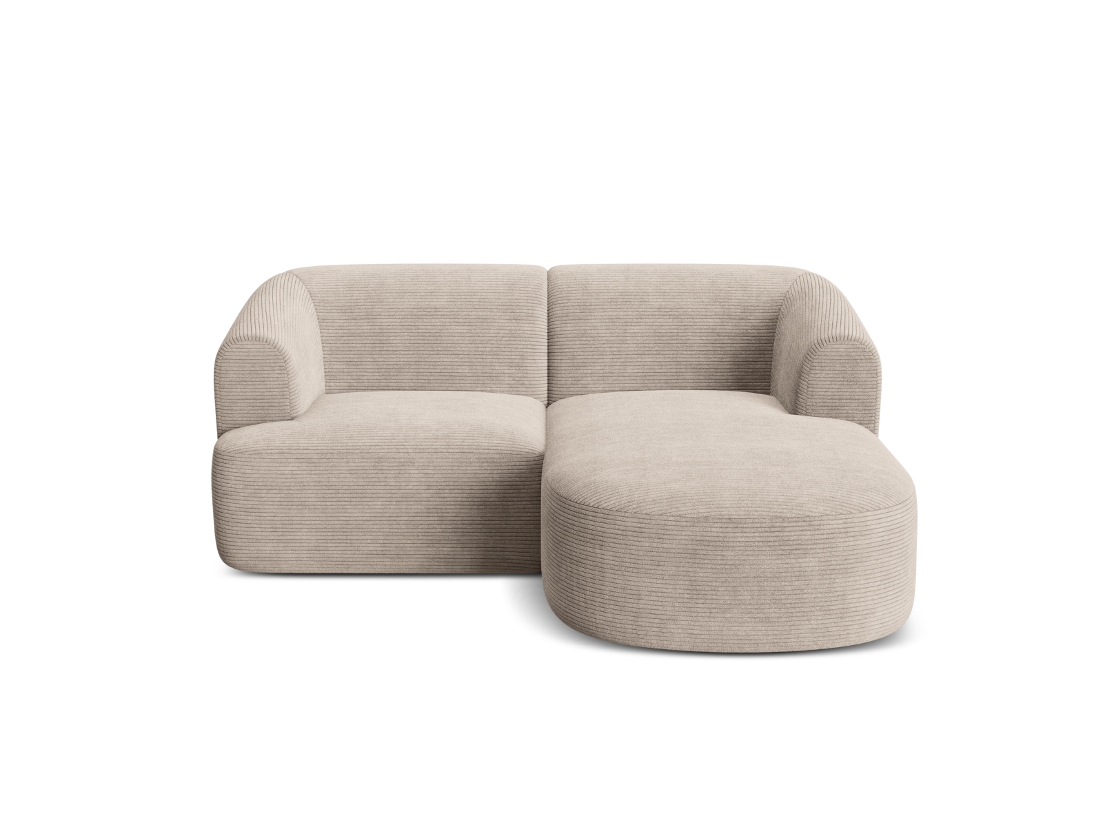 Cosmopolitan Design Ecksofa Campi 3-Sitzer Kord Lincoln D Cappuccino Rechts