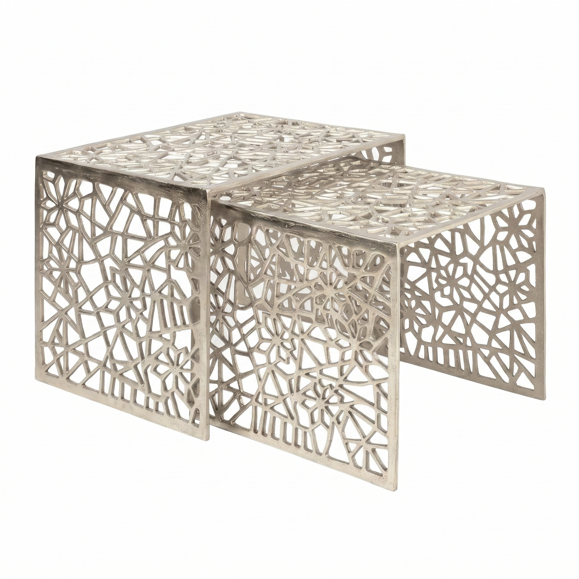 Satztisch 2er-Set Vevelstad Aluminium Silber 50 × 40 × 40 cm