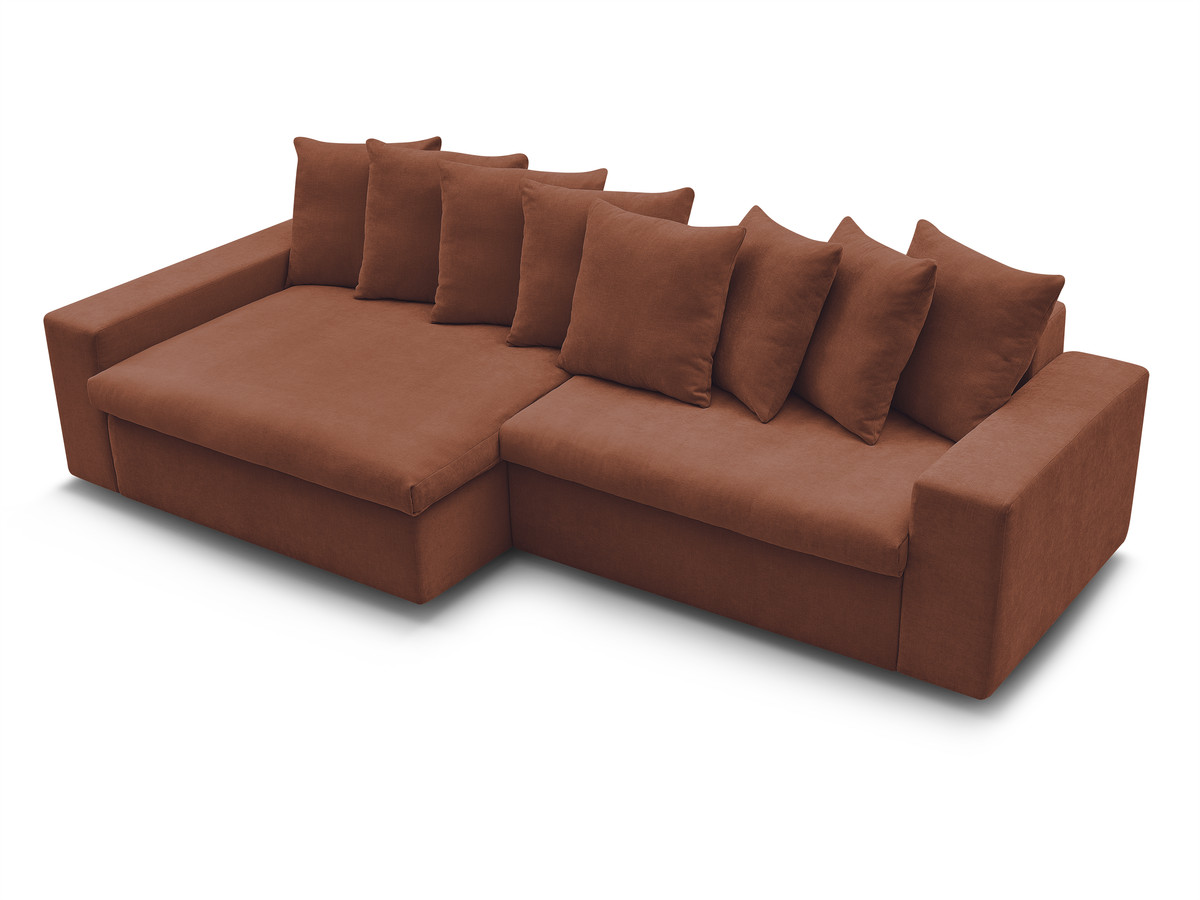 Bobochic Enore Ecksofa 330 × 100 cm Stoff Rot Ecke links