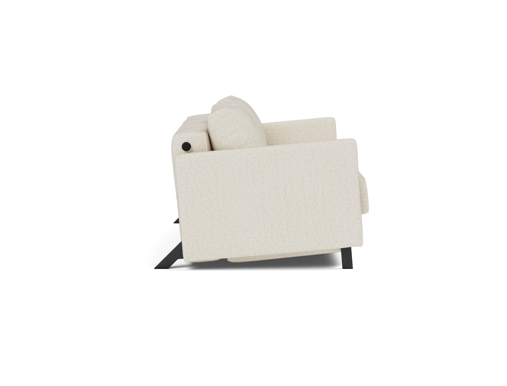 Schlafsofa Cubed mit Armlehnen 140 Boucle Skandi 531-Off-White