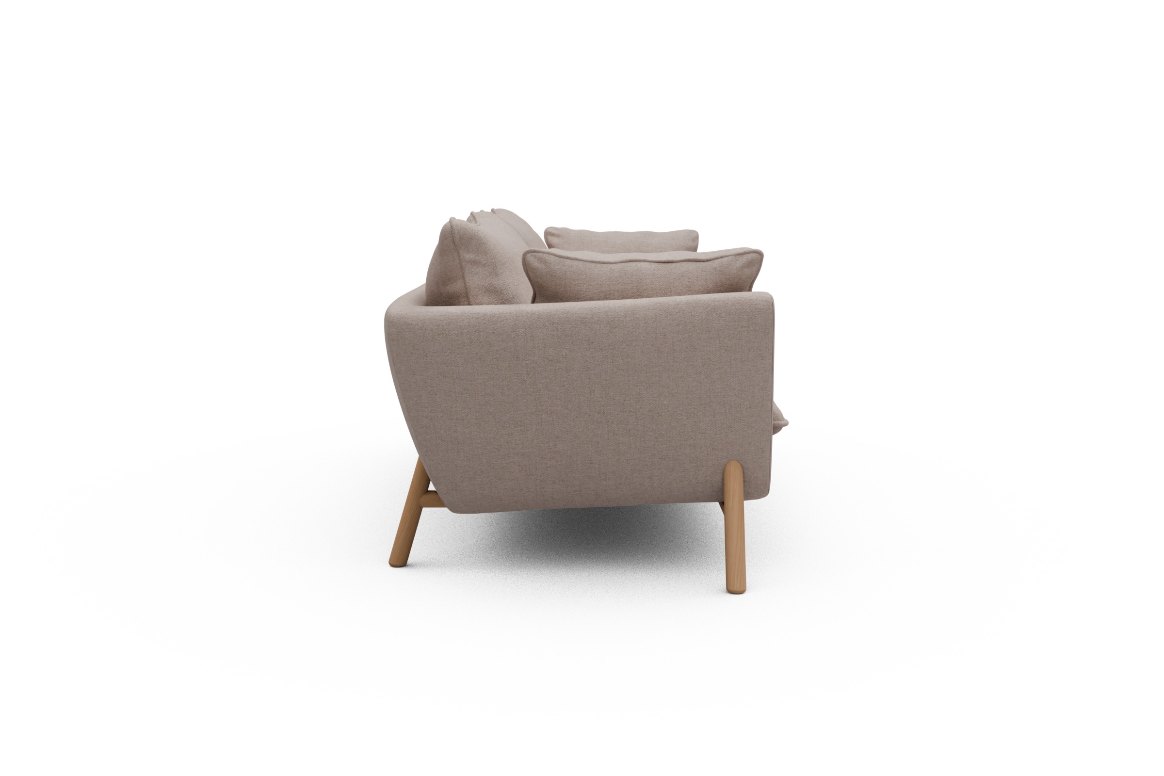 Sofa Emil PREMIUM 3-Sitzer Beinfarbe Eiche Natur Weda-Sand