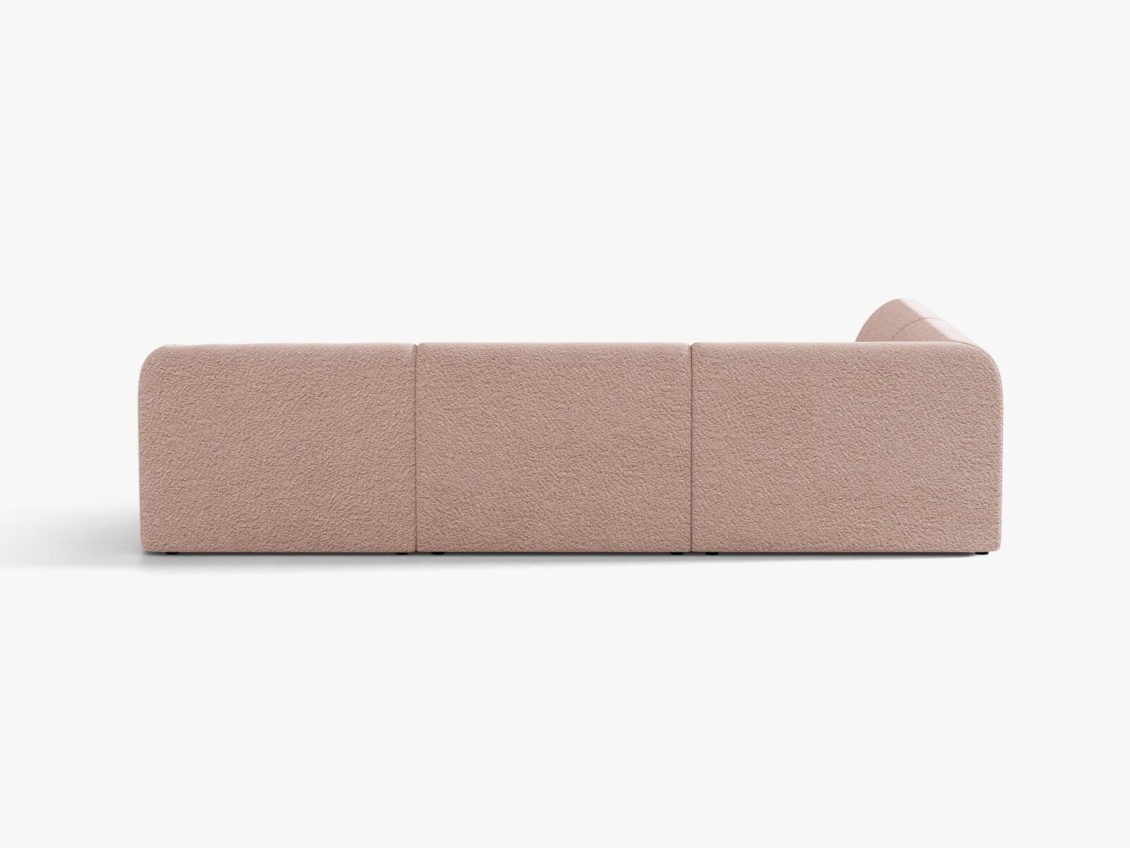 Micadoni Ecksofa Miley 6-Sitzer Links Boucle Baloo Puderrosa