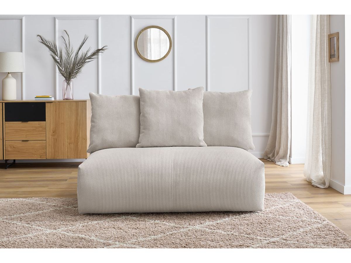 Bobochic Voltaire Sofamodul 2-Sitzer 142 × 100 cm Cordsamt Beige
