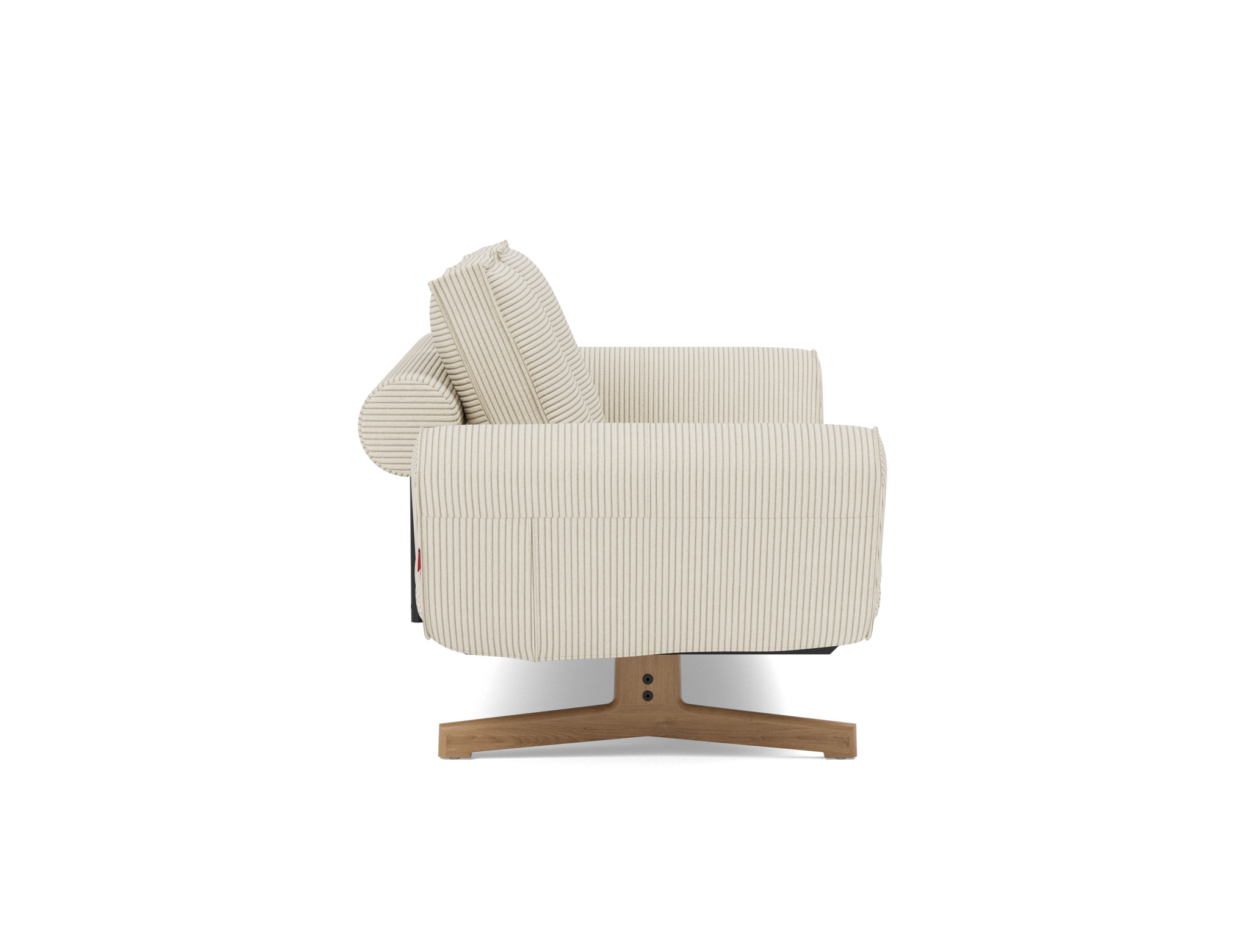 Tagesbett Ghia Kord Corduroy 594-Ivory Beine Eiche