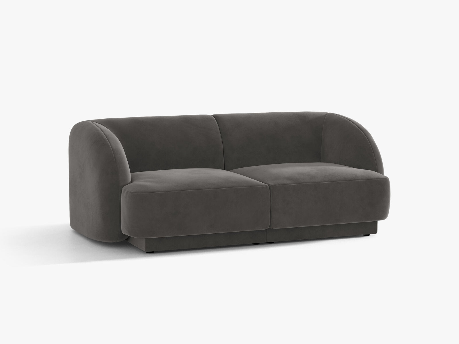 Micadoni Sofa Miley 2-Sitzer Samt Venus Grau