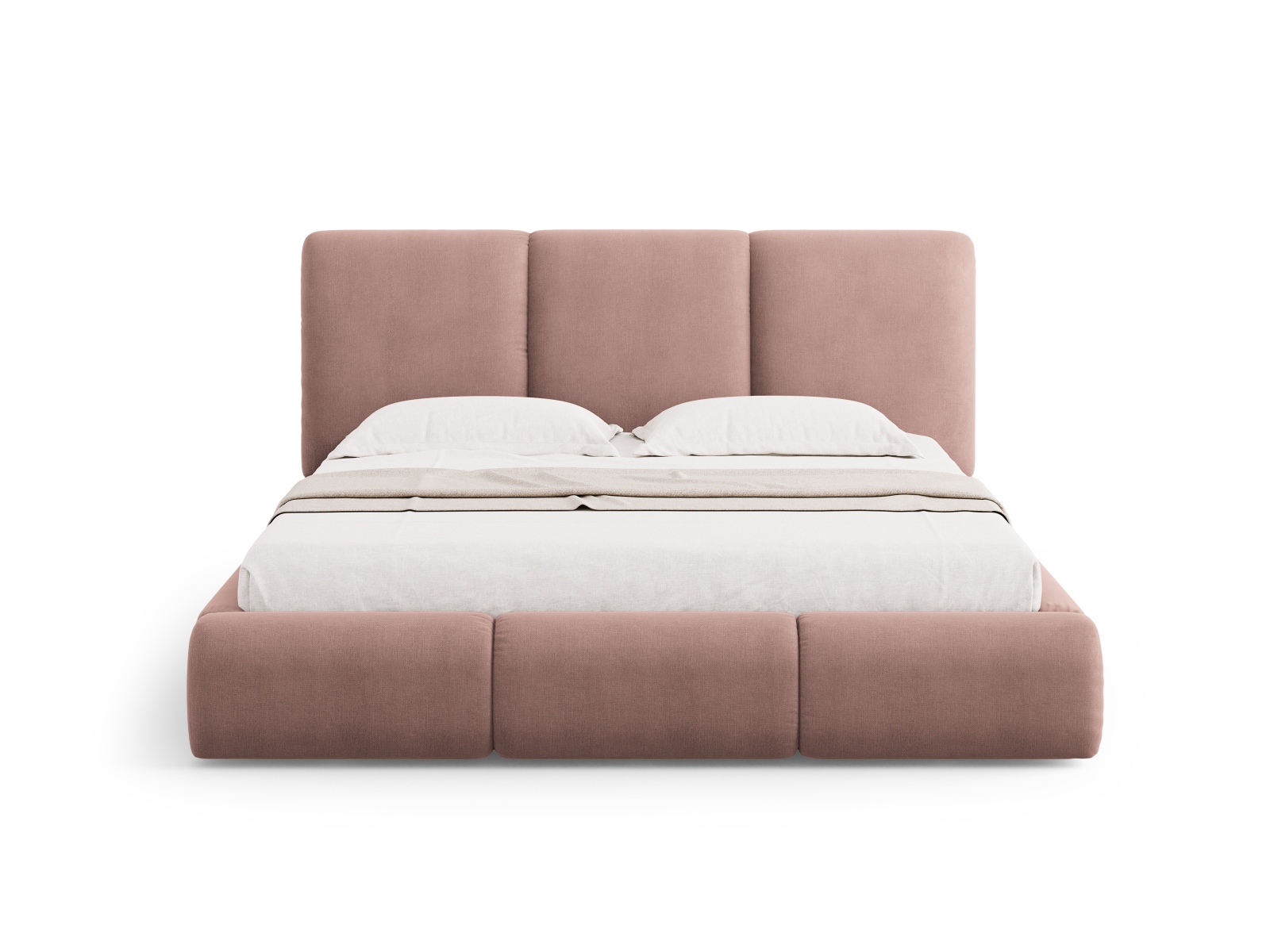Cosmopolitan Design Stauraumbett mit Kopfteil Nicolas 200x200 Chenille Rebel Rosa