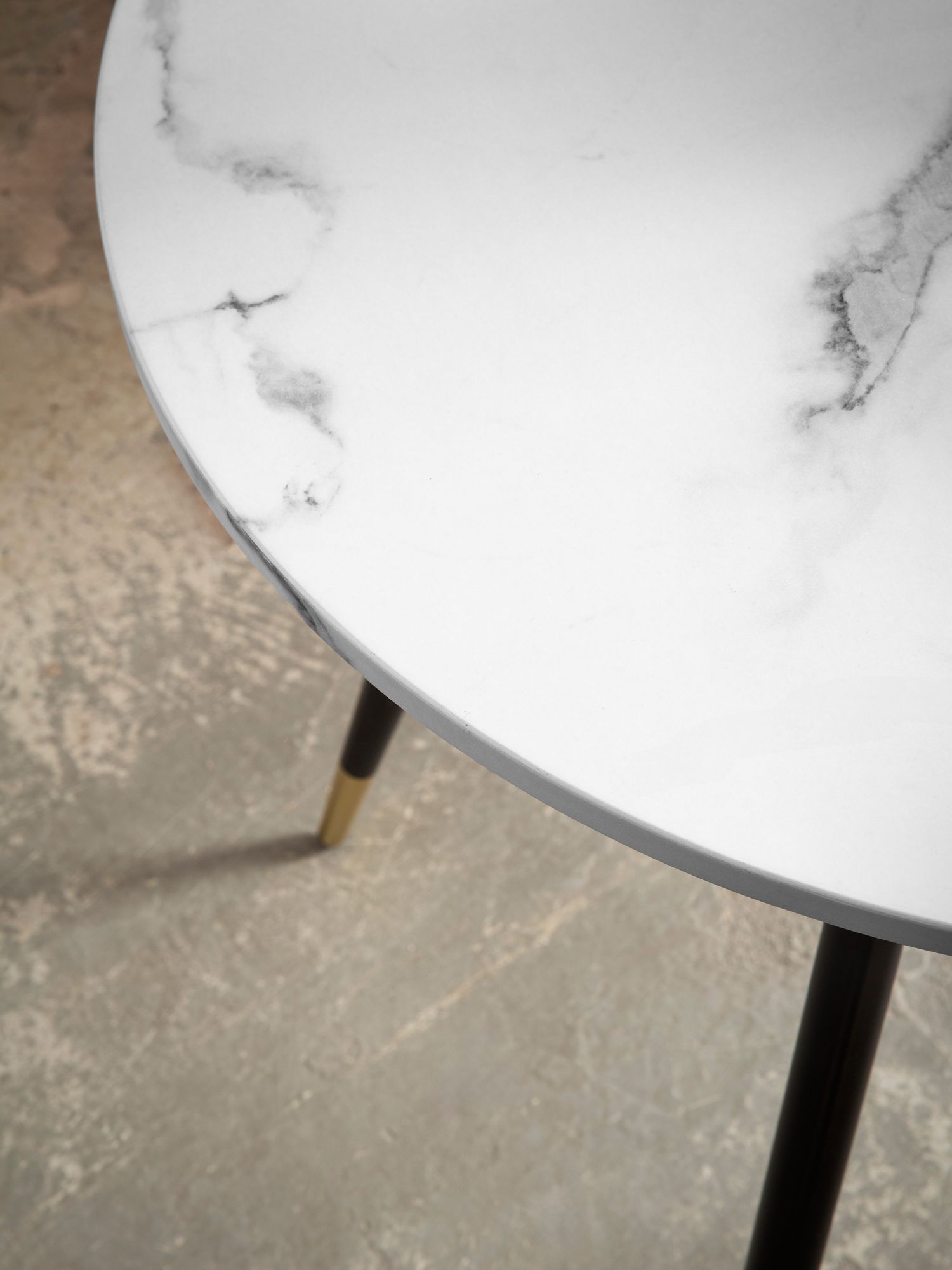 Esstisch Gratangen Marmoroptik Weiß Ø 75 cm
