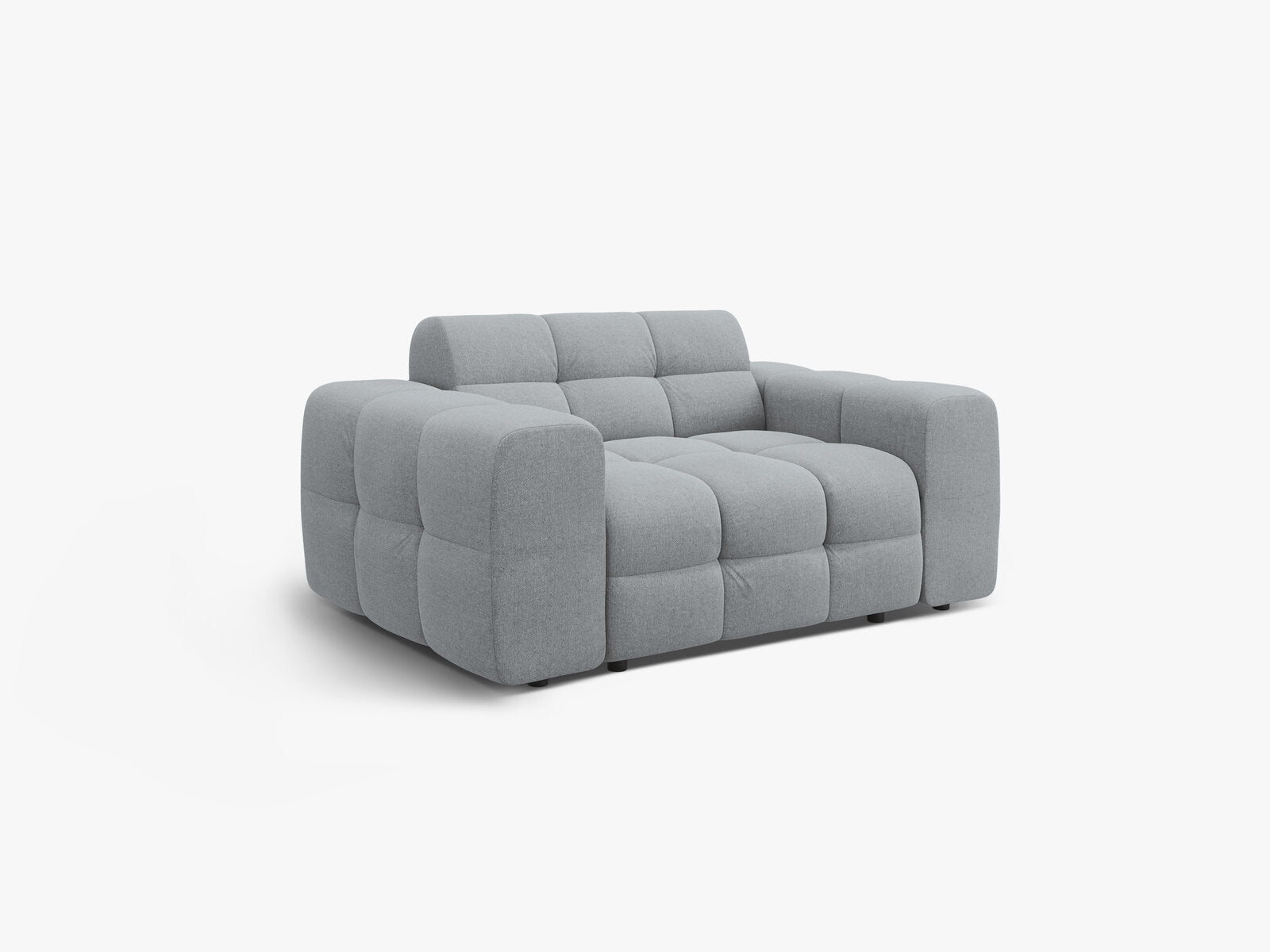 Micadoni Sofa Kendal 2-Sitzer Strukturierter Stoff Platinum