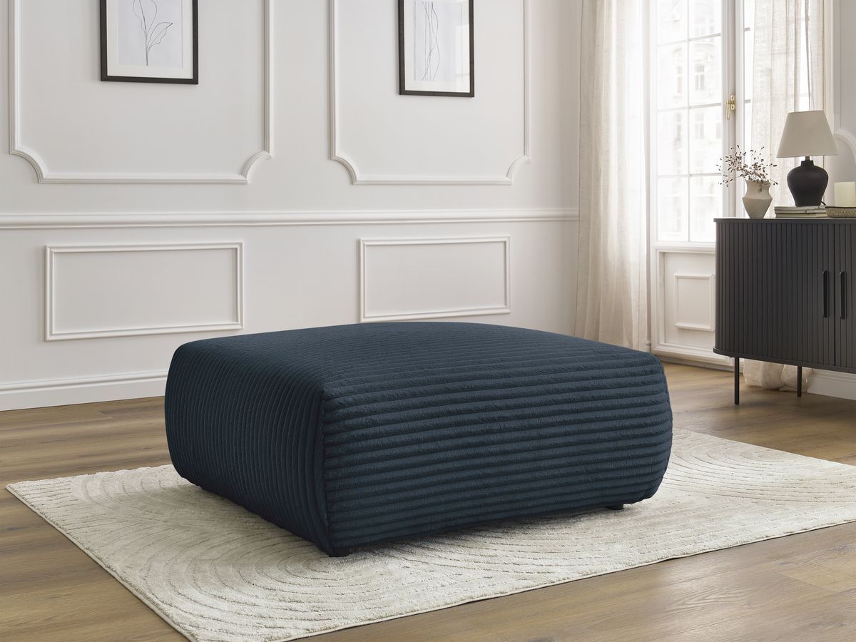 Bobochic Lucien Pouf Breitcord weich Dunkelblau