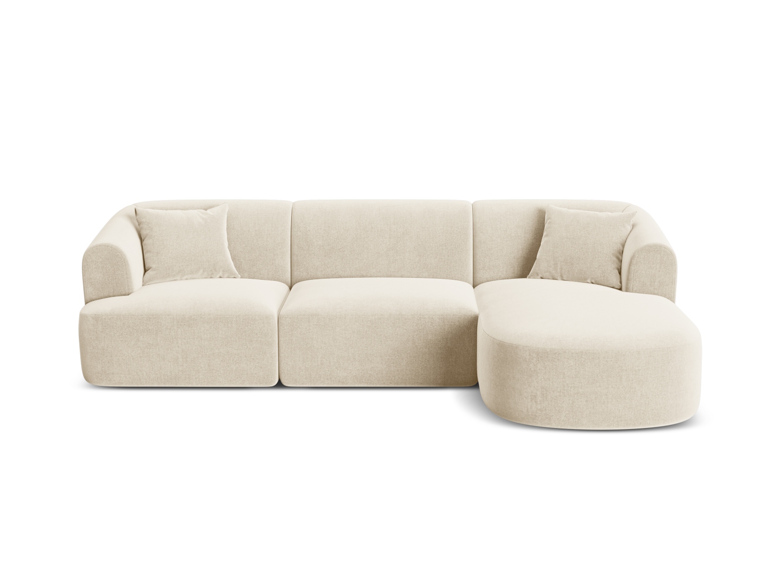 Cosmopolitan Design Ecksofa Campi 4-Sitzer Samt Vogue Helles Beige Rechts