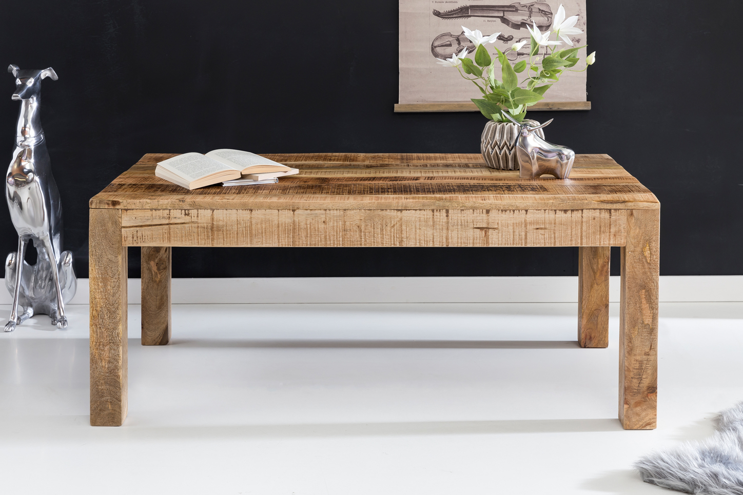 Couchtisch Nordby Mango Massivholz Braun 110 × 60 × 47 cm
