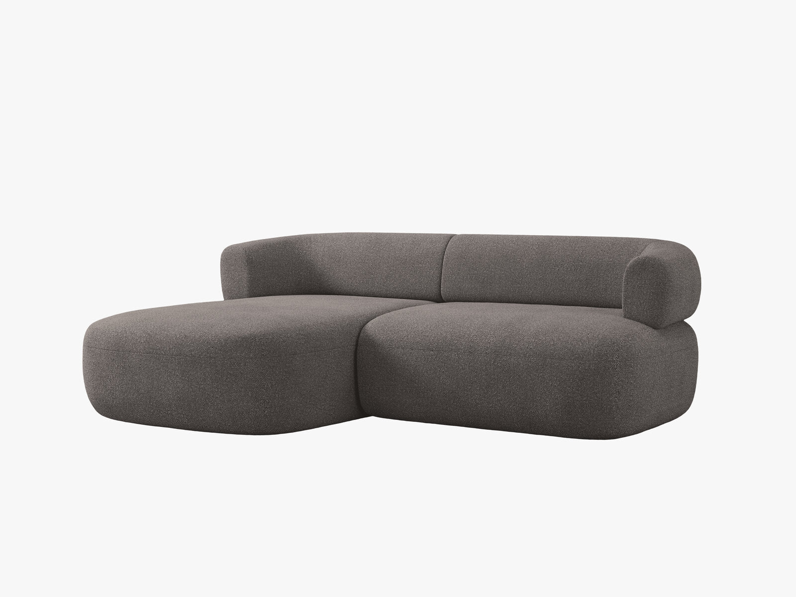 Micadoni 5-Sitzer Ecksofa Jenny Kleine Version Links Boucle Now or Never Grau