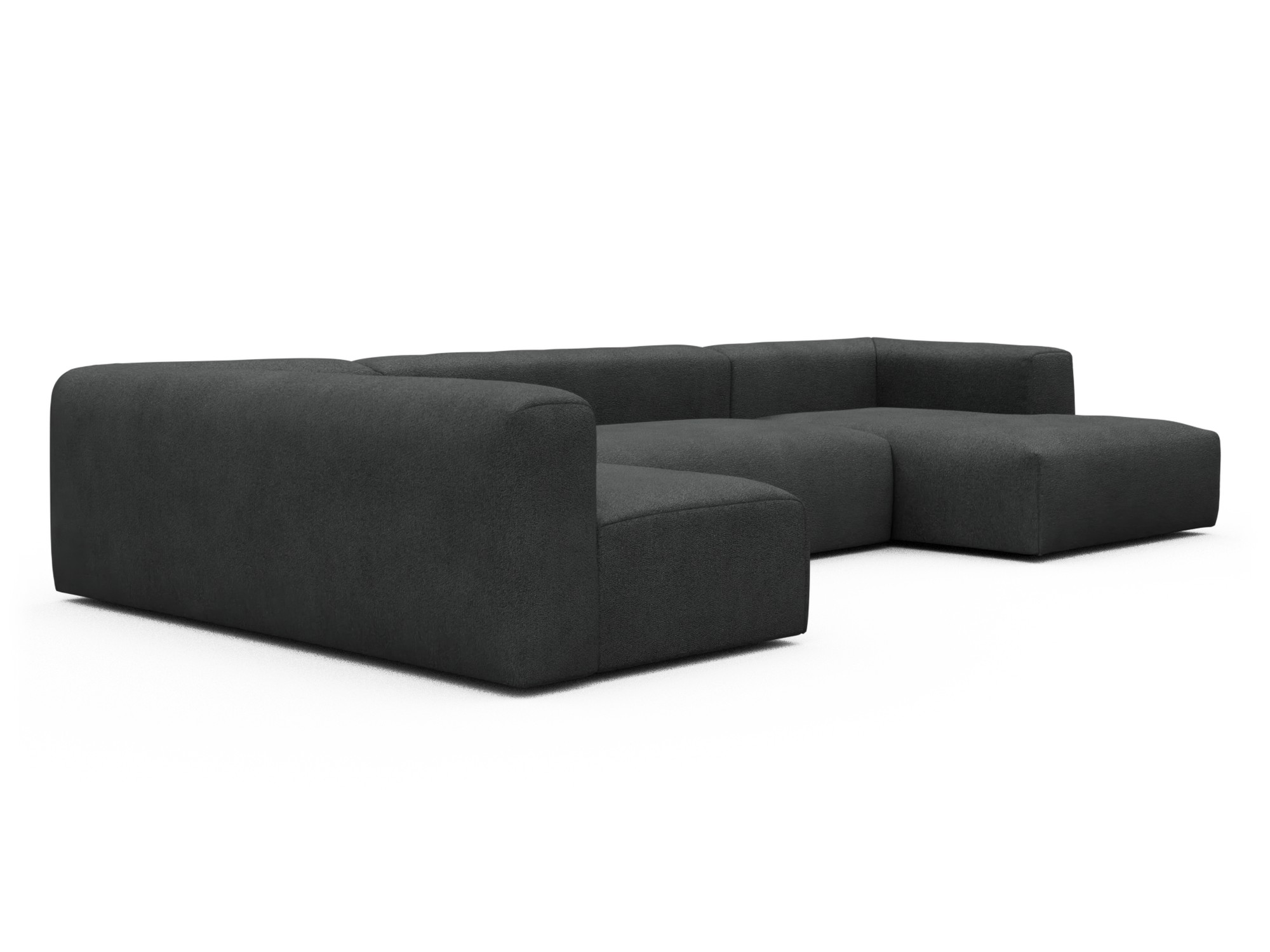 Skandi Home Wohnlandschaft Fred Chaiselongue rechts mit 2-Sitzer und lange Armlehne links Boucle-Charcoal moebelfaktor