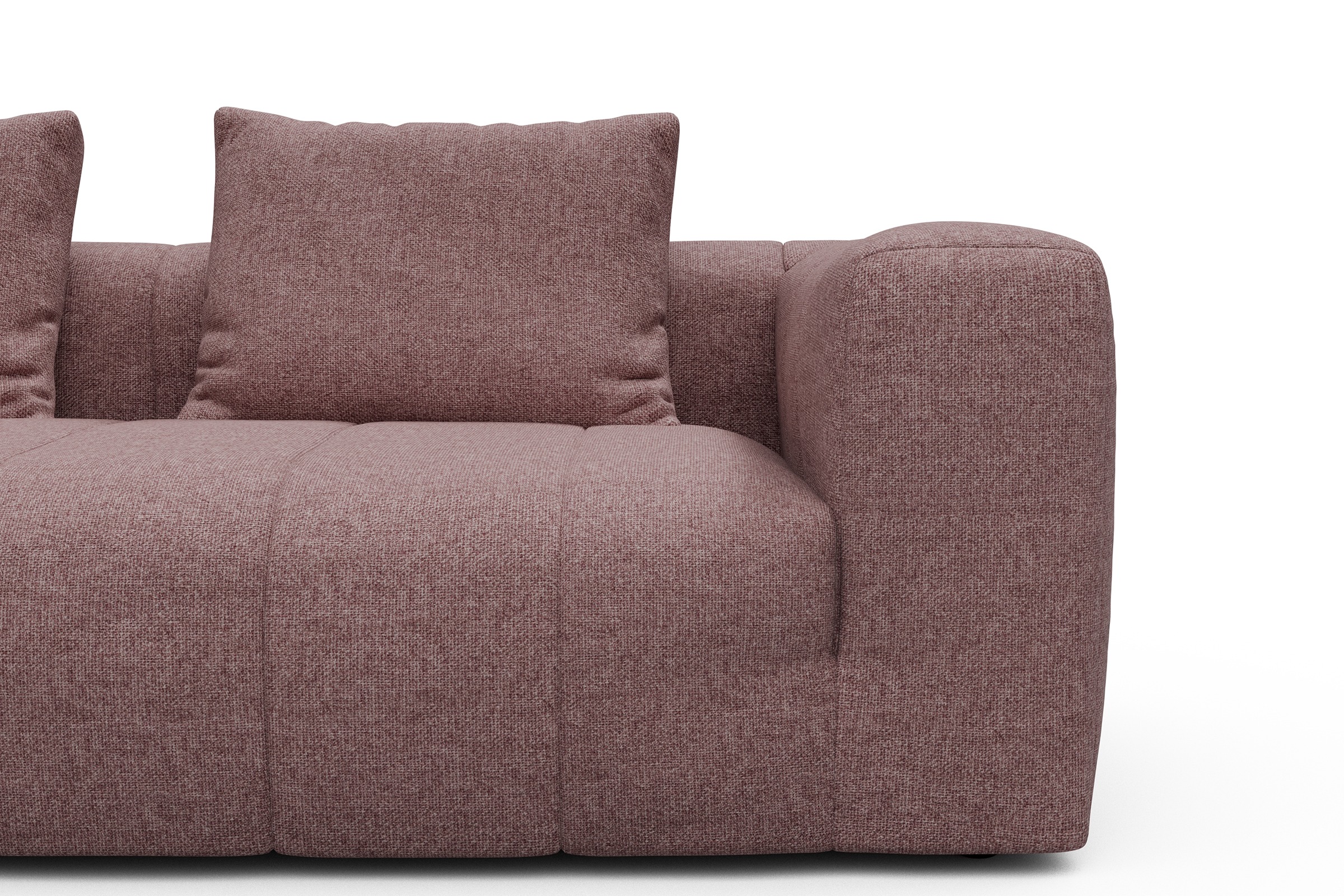 Ecksofa Hugo 2x 2,5-Sitzer Armlehne rechts Sama-Flamingo