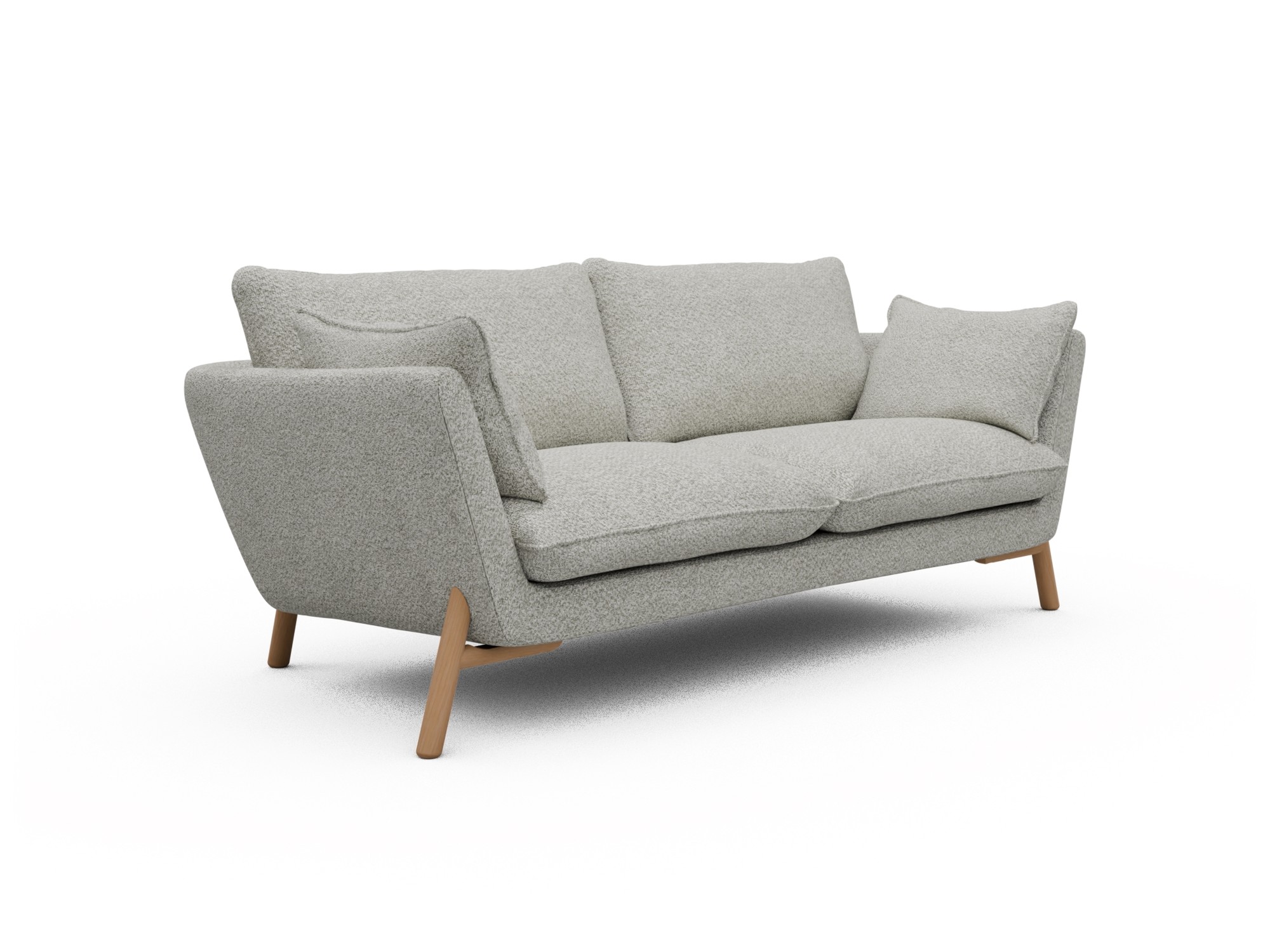 Skandi Home Sofa Emil 2-Sitzer Beinfarbe Eiche Natur Vanora-Warm-Sand moebelfaktor