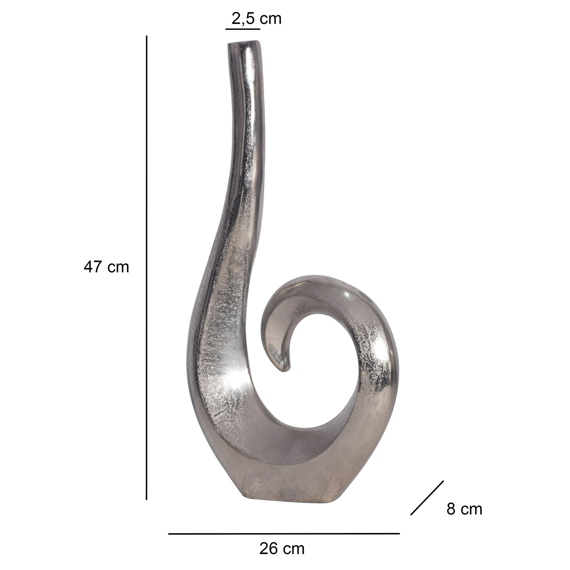 Tischvase Jaeren Aluminium Silber 26 × 8 × 47 cm