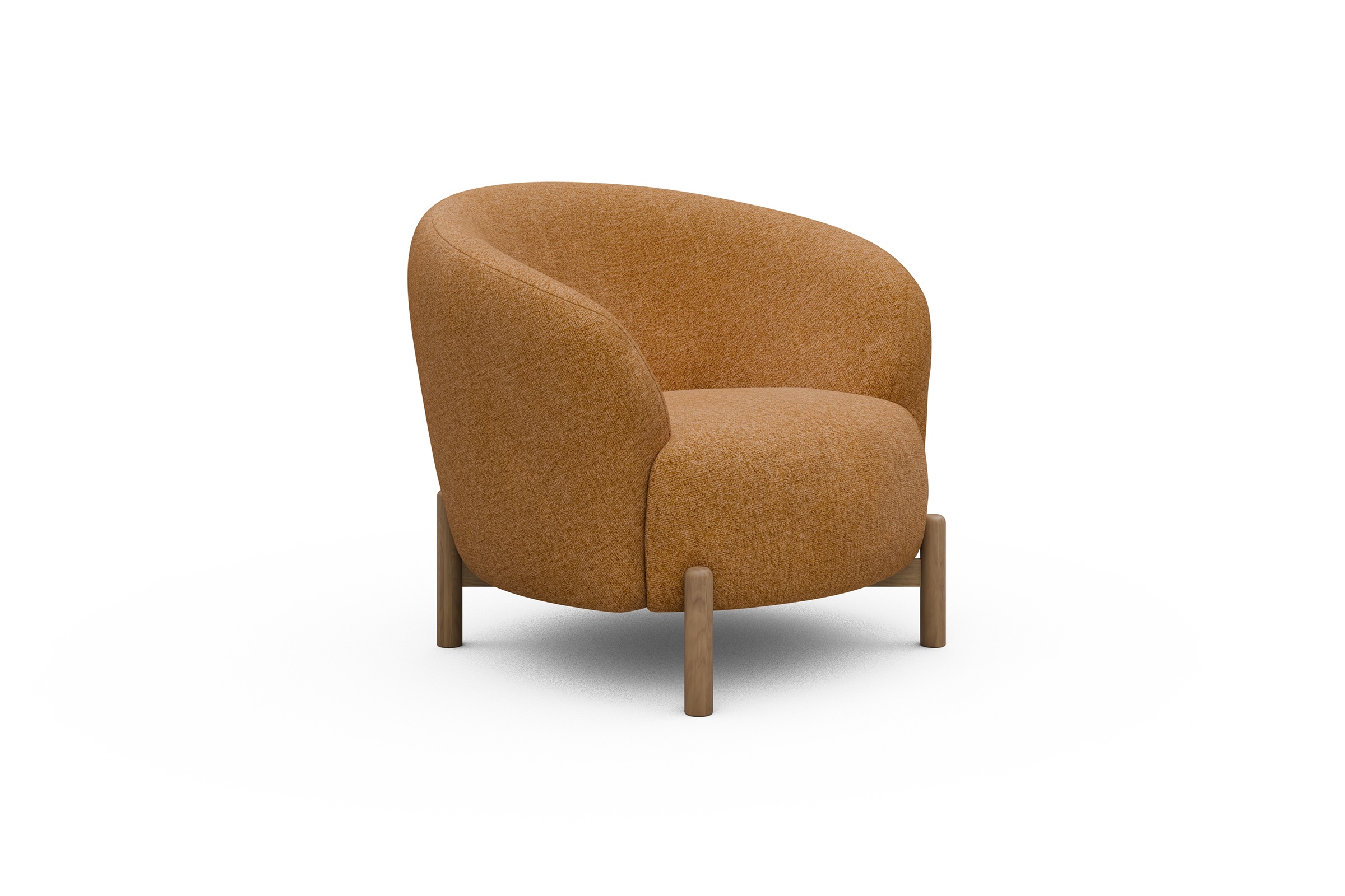 Sessel Ronda Holzbeine Eiche Natur Casone-Warm-Yellow