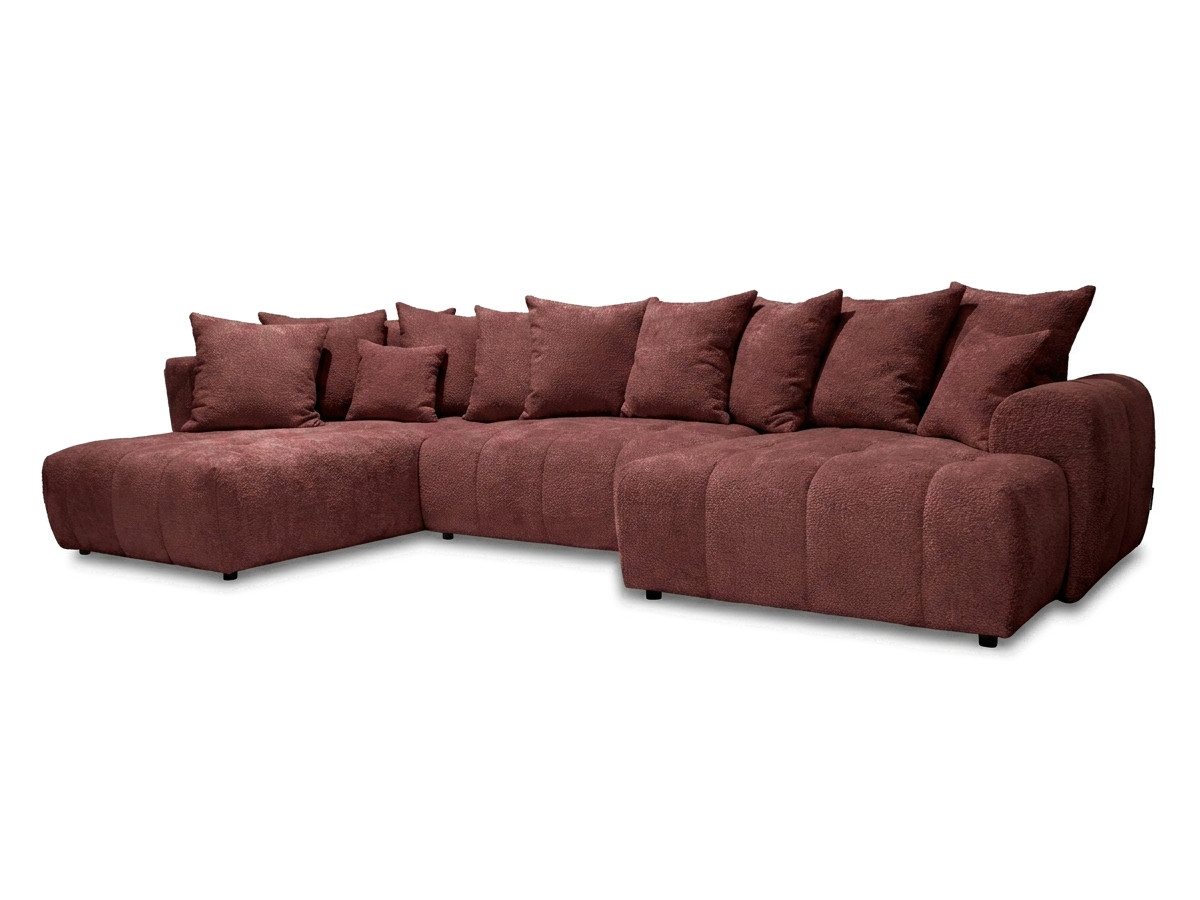 Bobochic Roxelane Wohnlandschaft Bouclé-Stoff Rot Ecke links