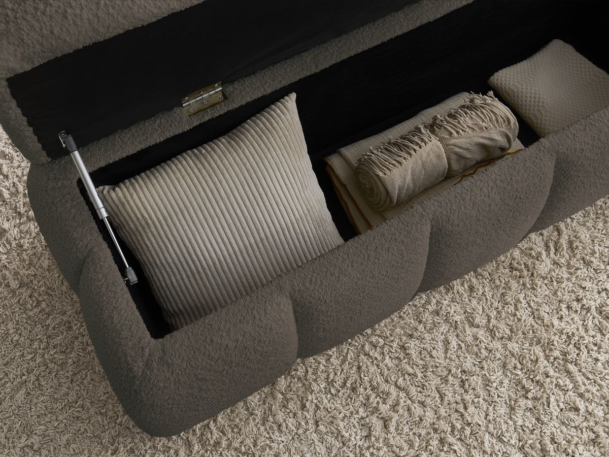 Bobochic Denali Bettbank 146 × 56 cm Bouclé-Stoff Braun